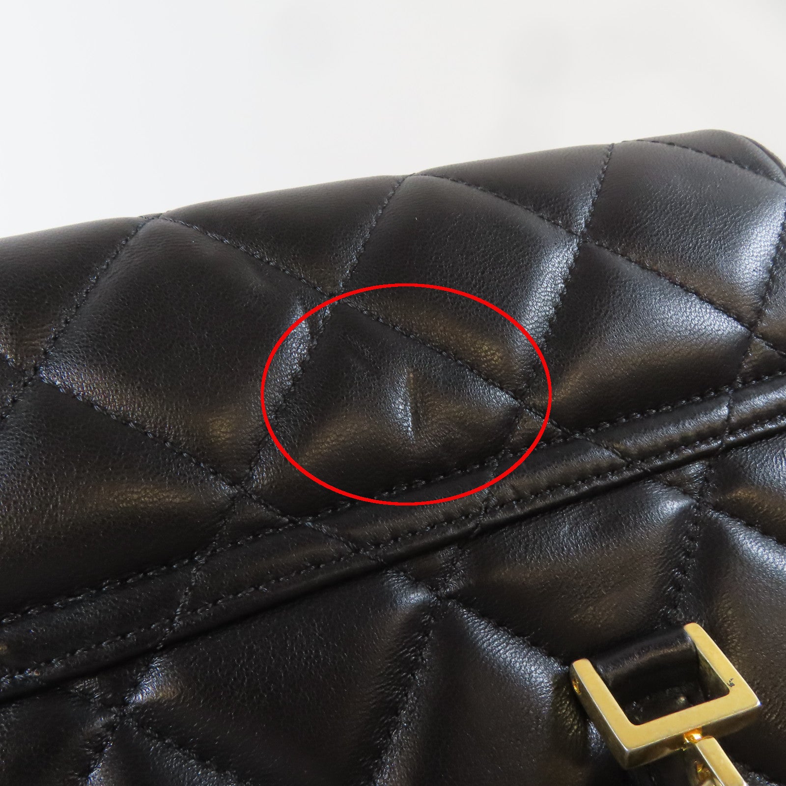 CHANEL 菱格羊皮皮革Chain Tote金扣鏈帶肩背袋黑色