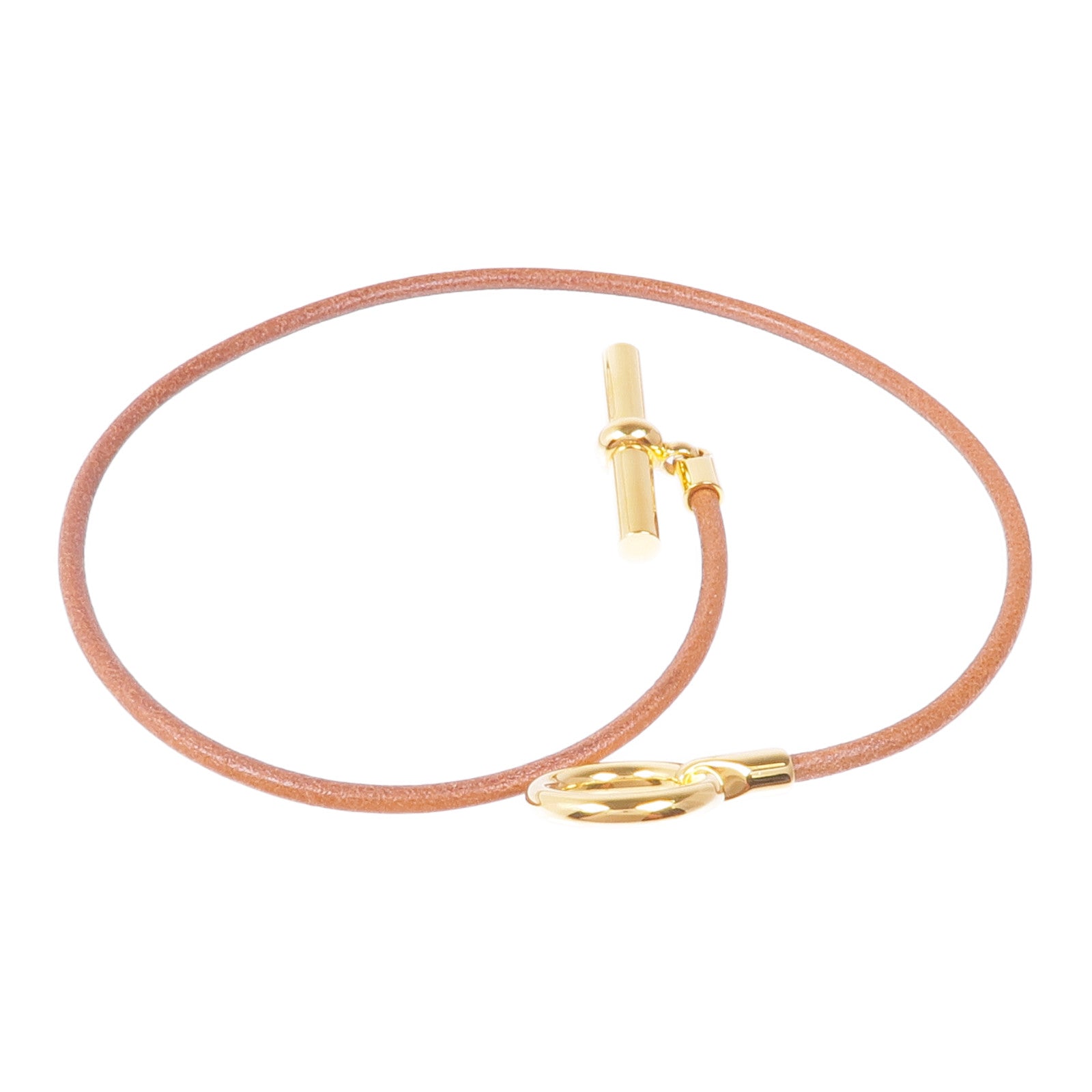 HERMES 【激減優惠】皮革Glenan Double Tour Bracelet金扣手帶