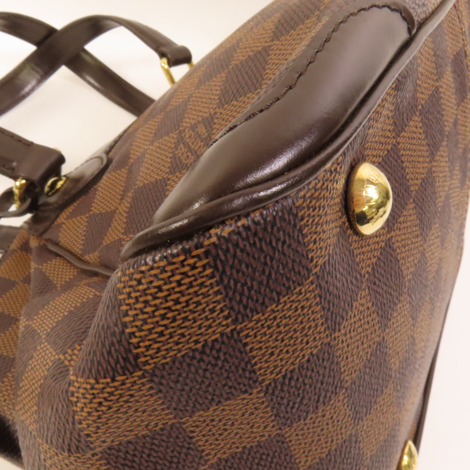LOUIS VUITTON Damier Verona PM金扣手挽袋
