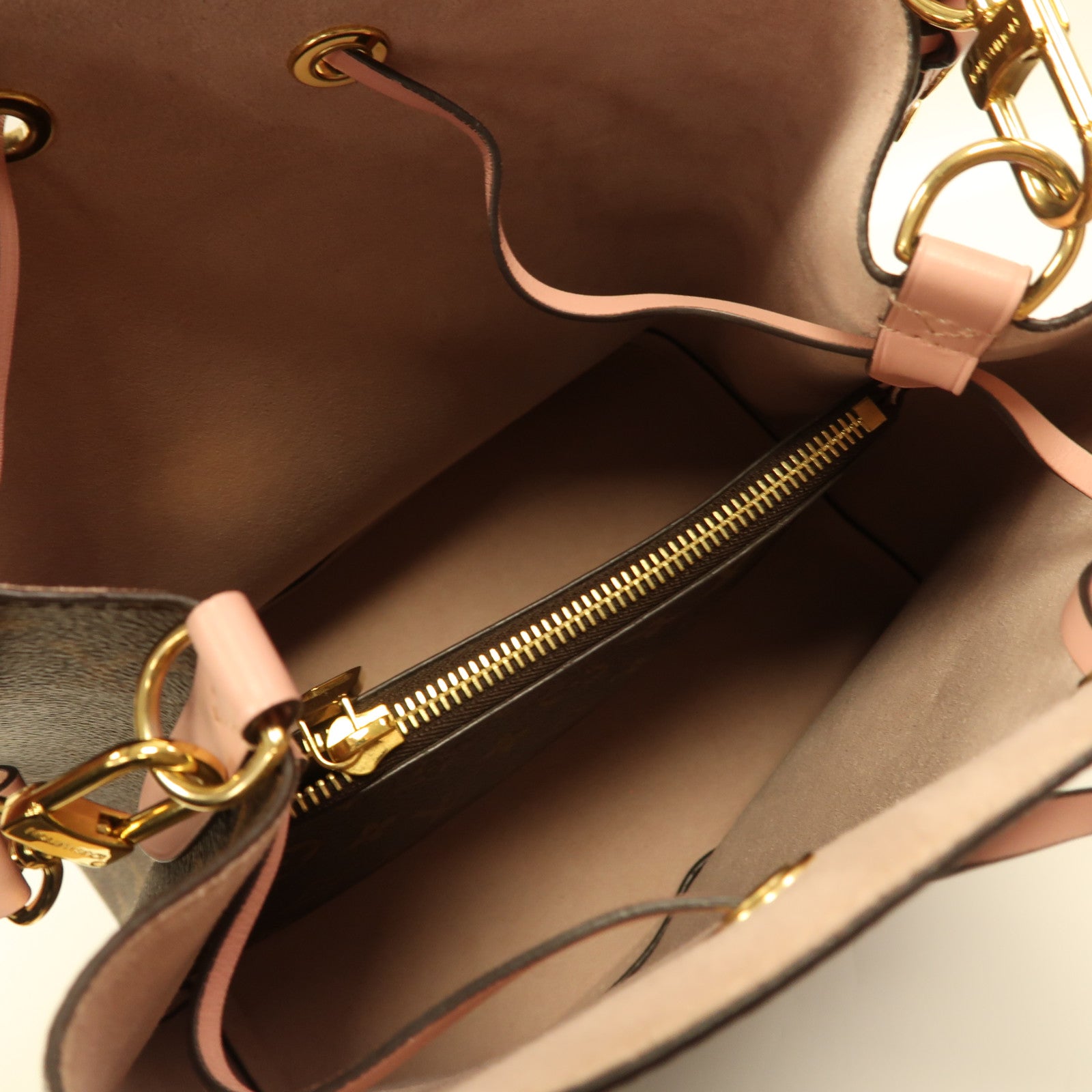 LOUIS VUITTON Monogram Neo Noe MM金扣手挽肩背兩用袋棕色/粉紅色