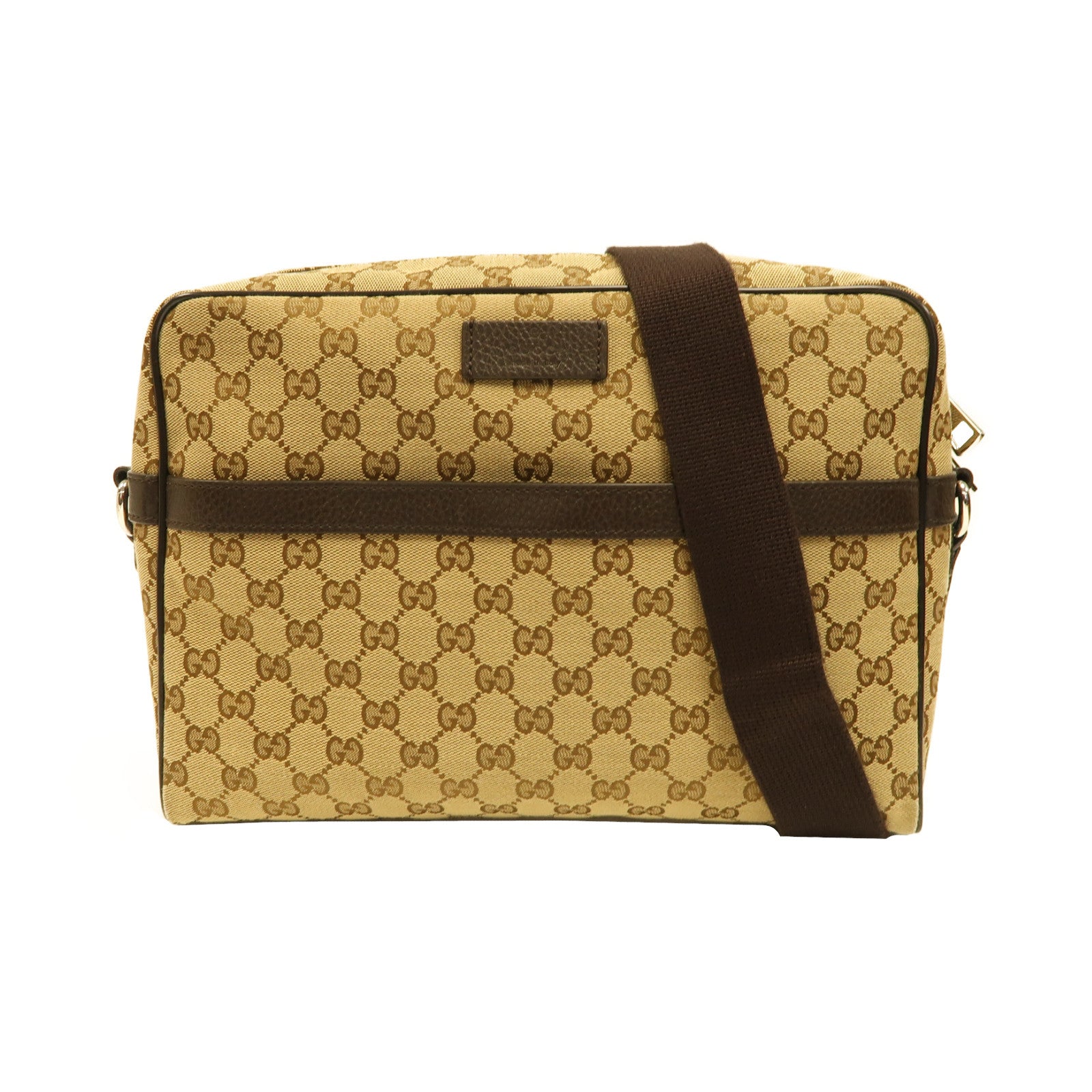 GUCCI 【激減優惠】帆布Shoulder Bag銀扣肩背袋啡色