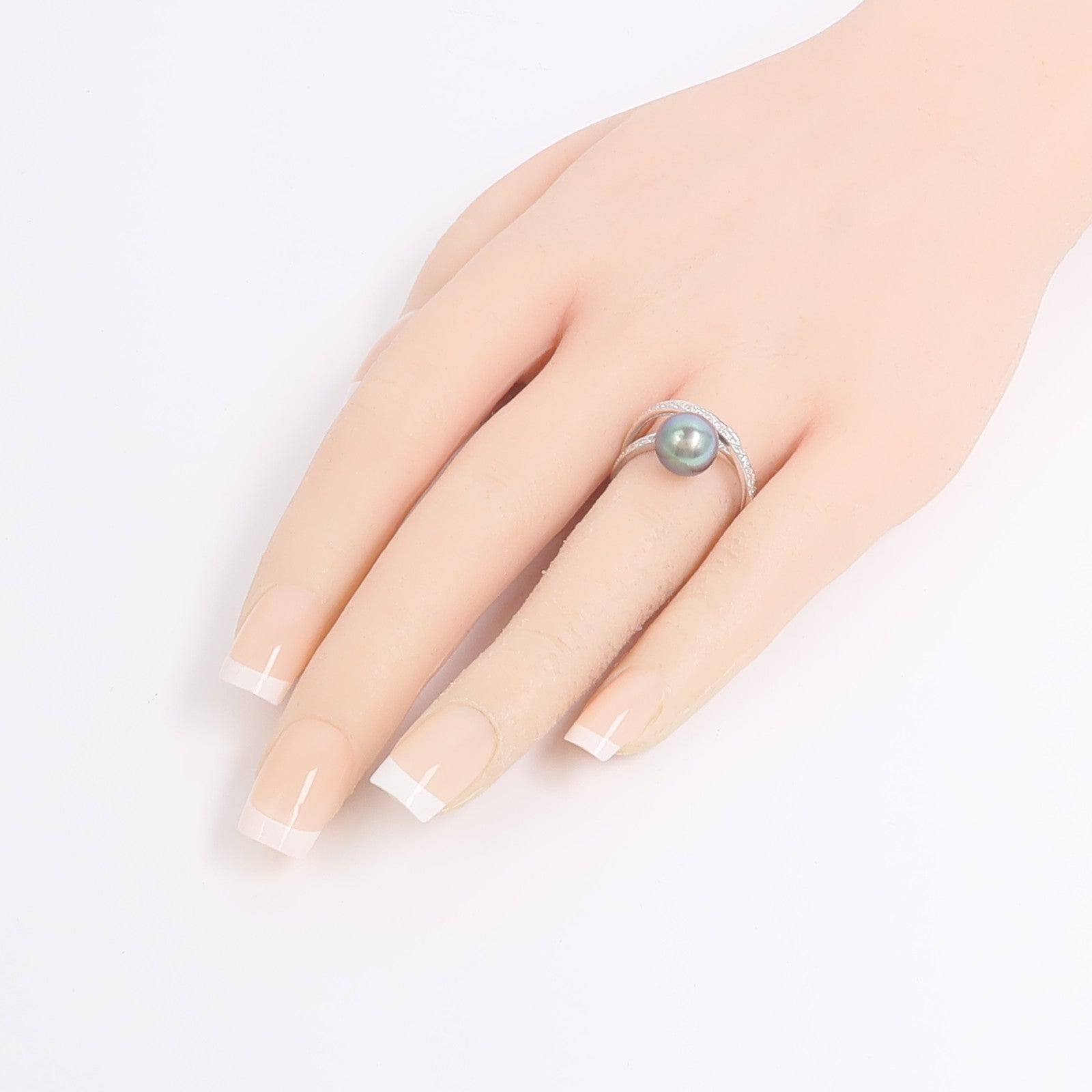 JEWELRY 18K白金Pearl Diamond Ring珍珠鑽石戒指