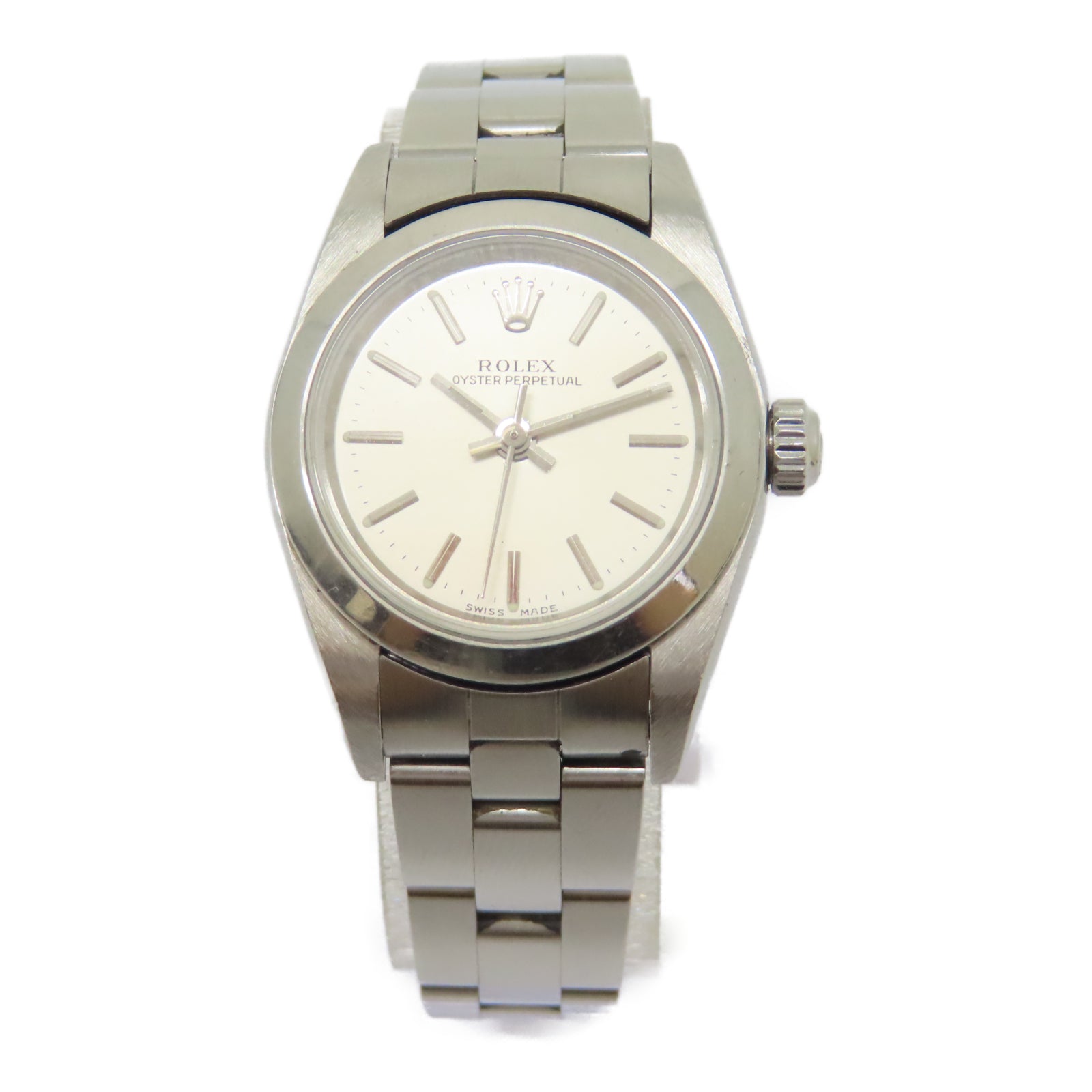 ROLEX Oyster Perpetual不鏽鋼手錶自動機芯白色