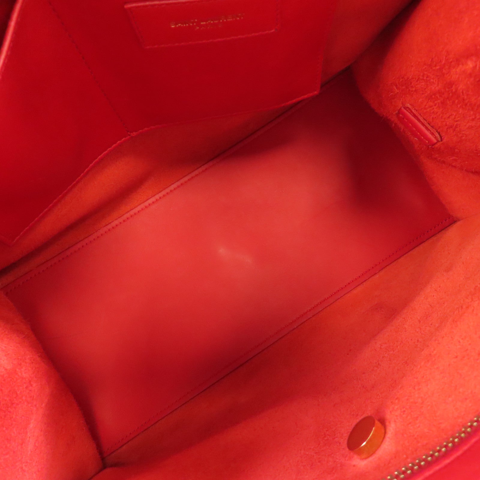 YVES SAINT LAURENT 【激減優惠】牛皮皮革2Way Shoulder Bag金扣手挽肩背兩用袋紅色