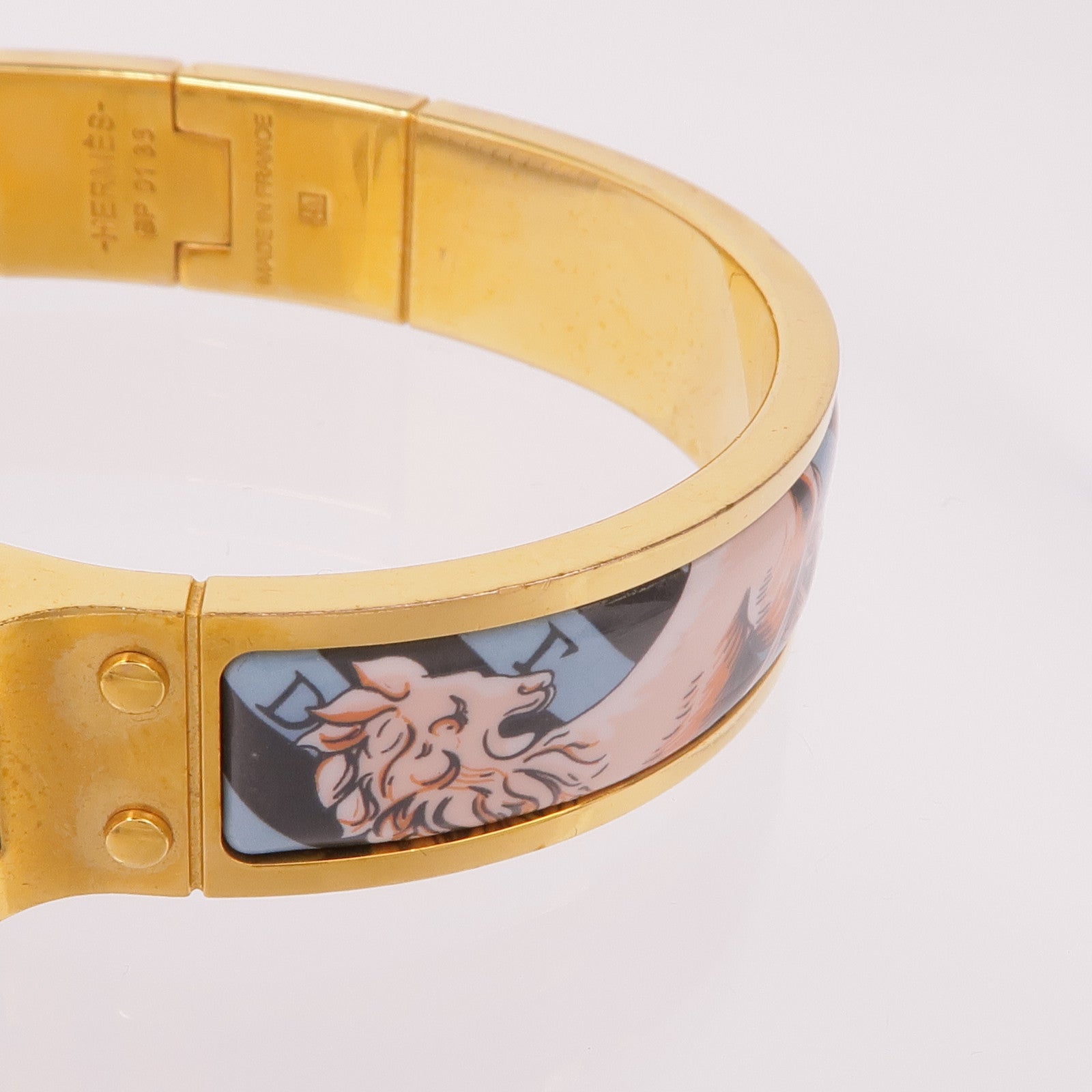 HERMES 金屬/琺瑯Charniere Bracelet手鐲