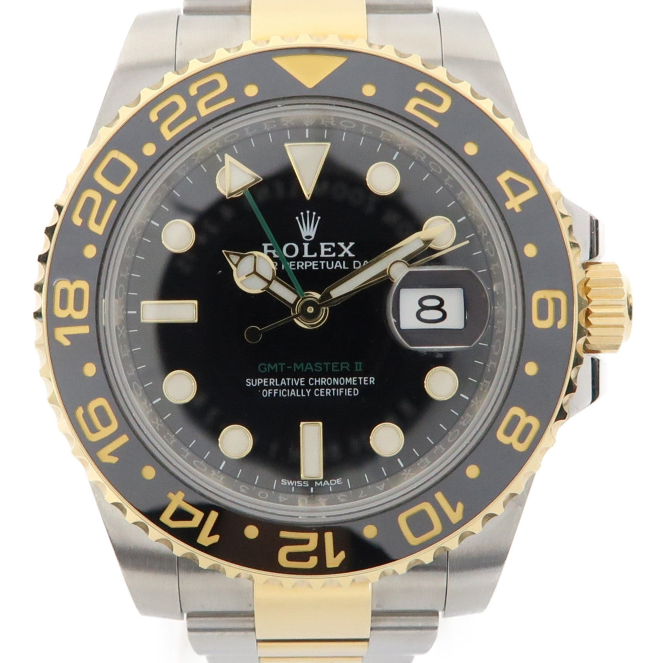 ROLEX 18K黃金/不鏽鋼GMT MasterⅡ手錶自動機芯黑色