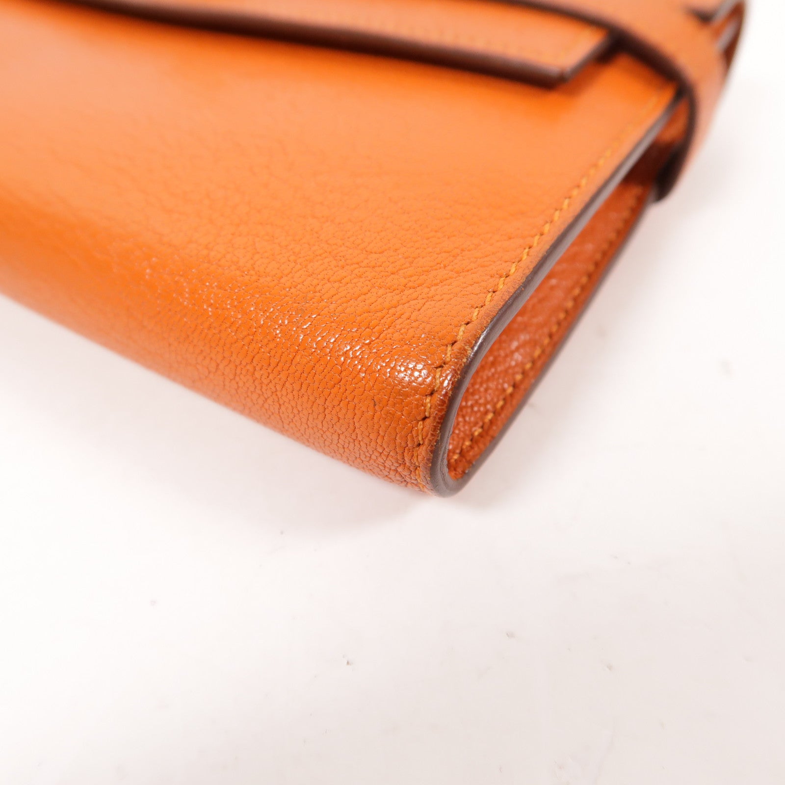 HERMES 【激減優惠】Chevre皮革Kelly Wallet金扣長錢包