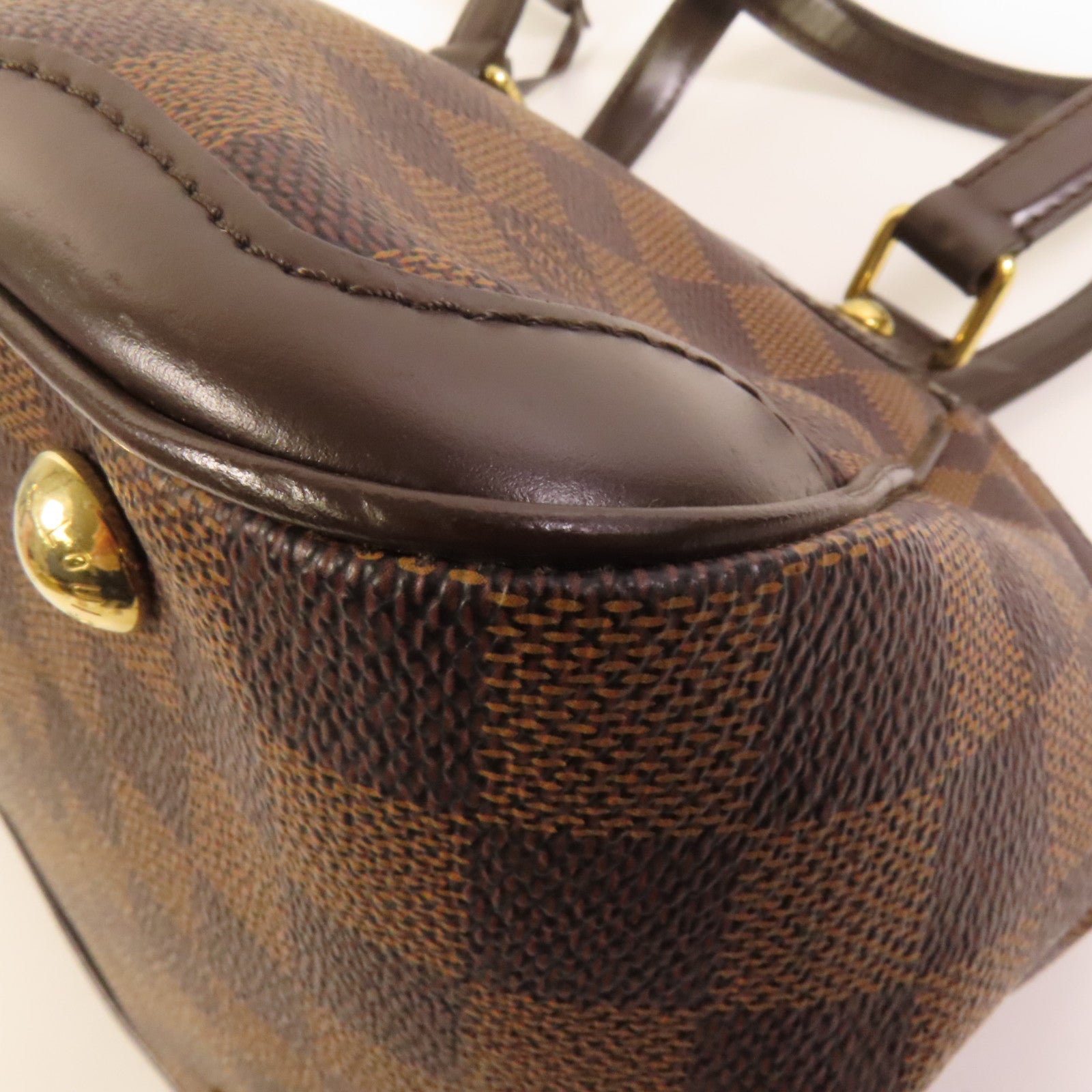 LOUIS VUITTON Damier Verona PM金扣手挽袋