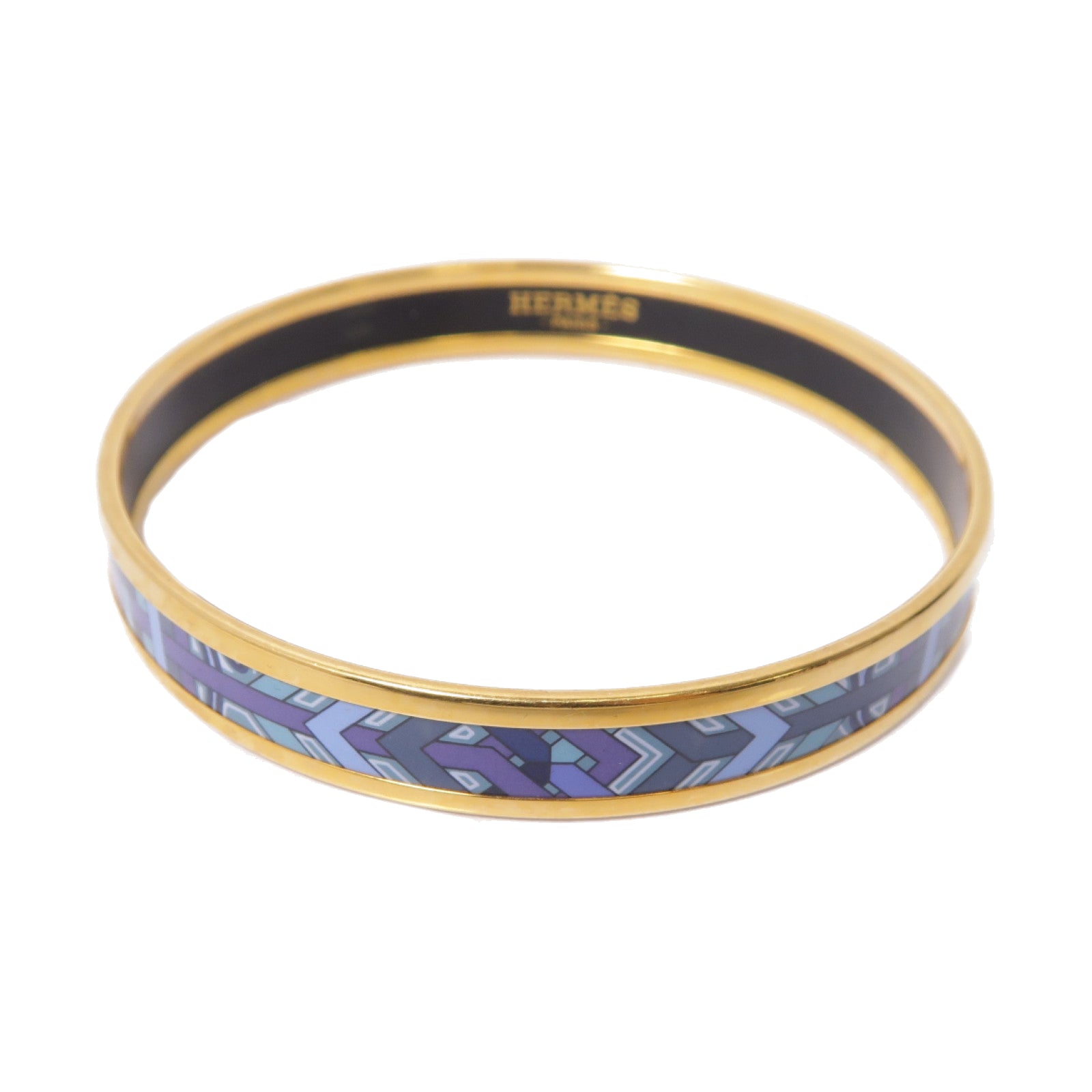 HERMES 【激減優惠】琺瑯/金屬Bangle手鐲藍色/金色