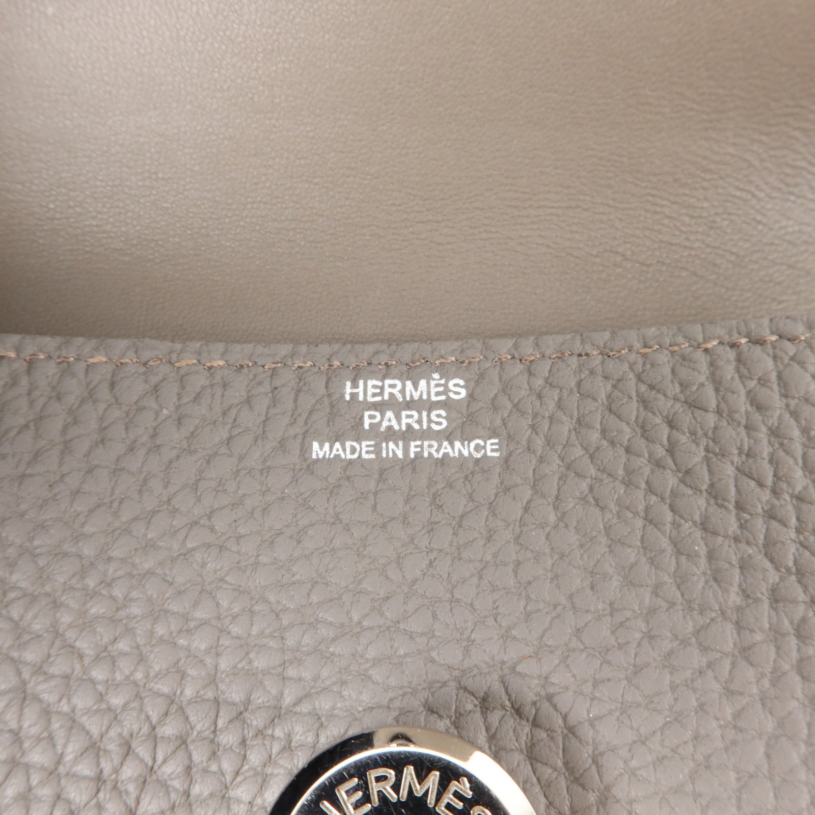 HERMES Togo皮革Dogon Card Case銀扣卡片套Etain