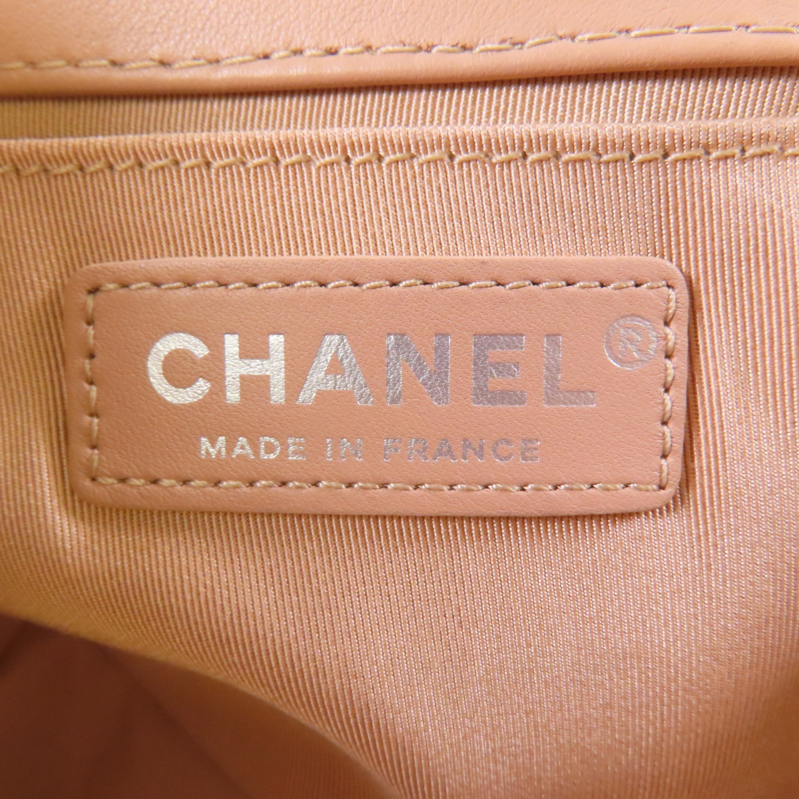 CHANEL 羊皮皮革/Tweed Boy銀扣鏈帶肩背袋