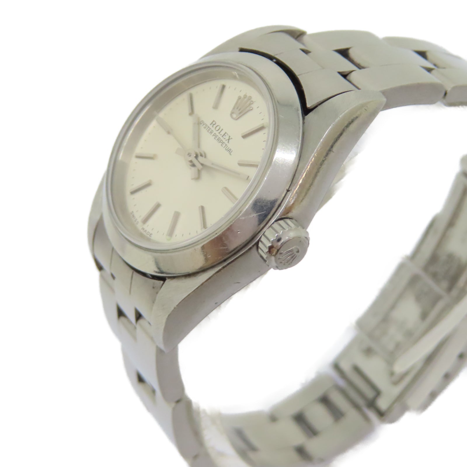 ROLEX Oyster Perpetual不鏽鋼手錶自動機芯白色