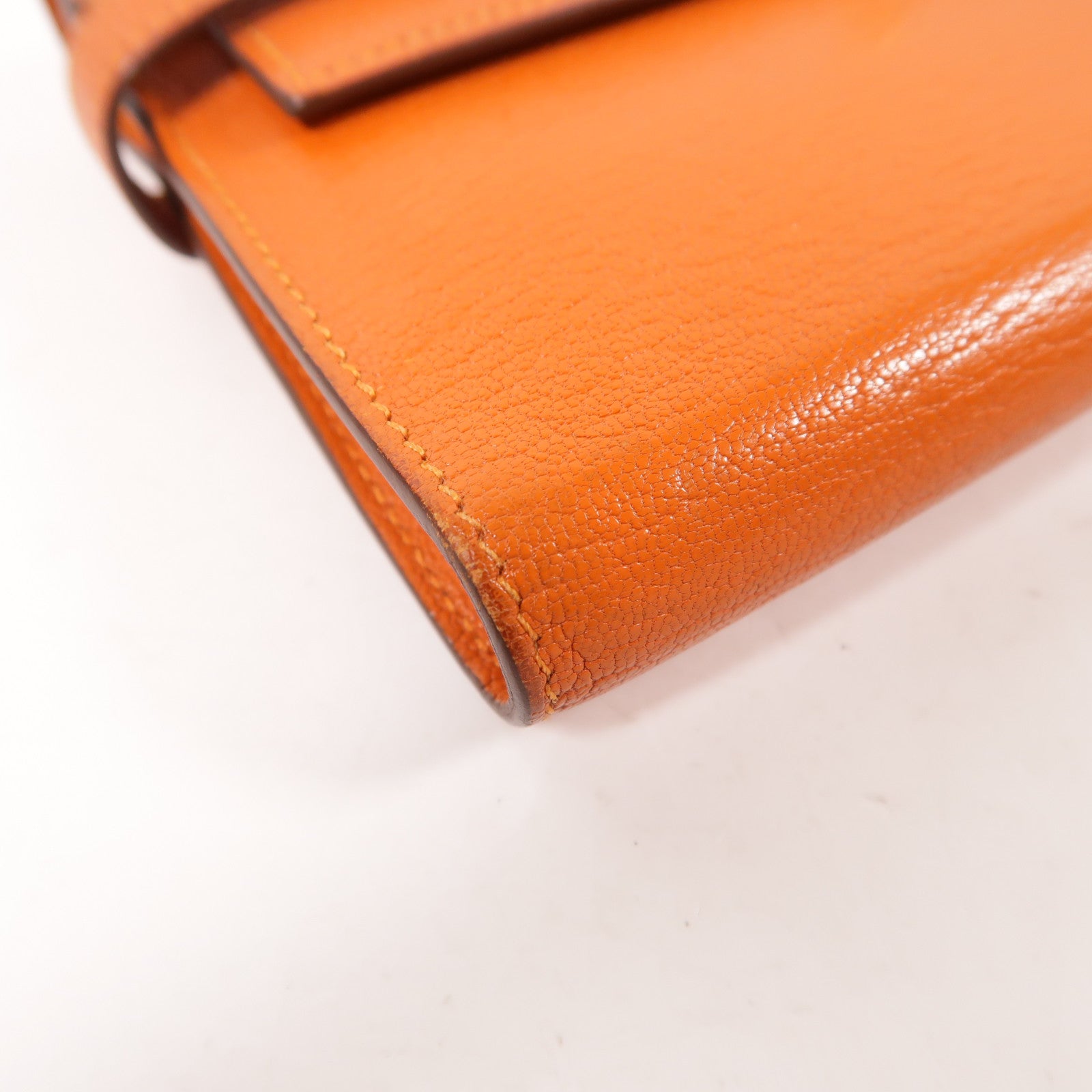 HERMES 【激減優惠】Chevre皮革Kelly Wallet金扣長錢包