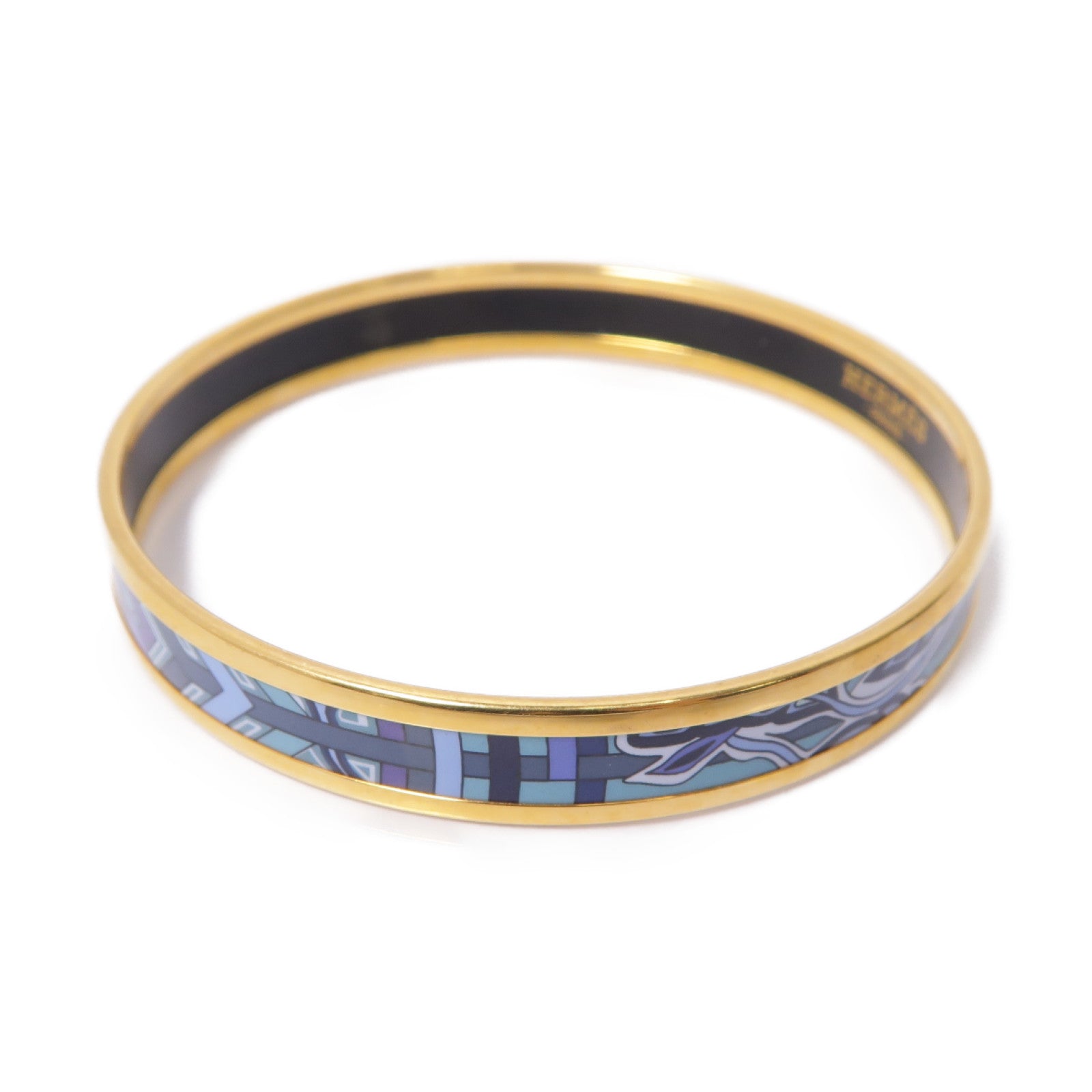 HERMES 【激減優惠】琺瑯/金屬Bangle手鐲藍色/金色