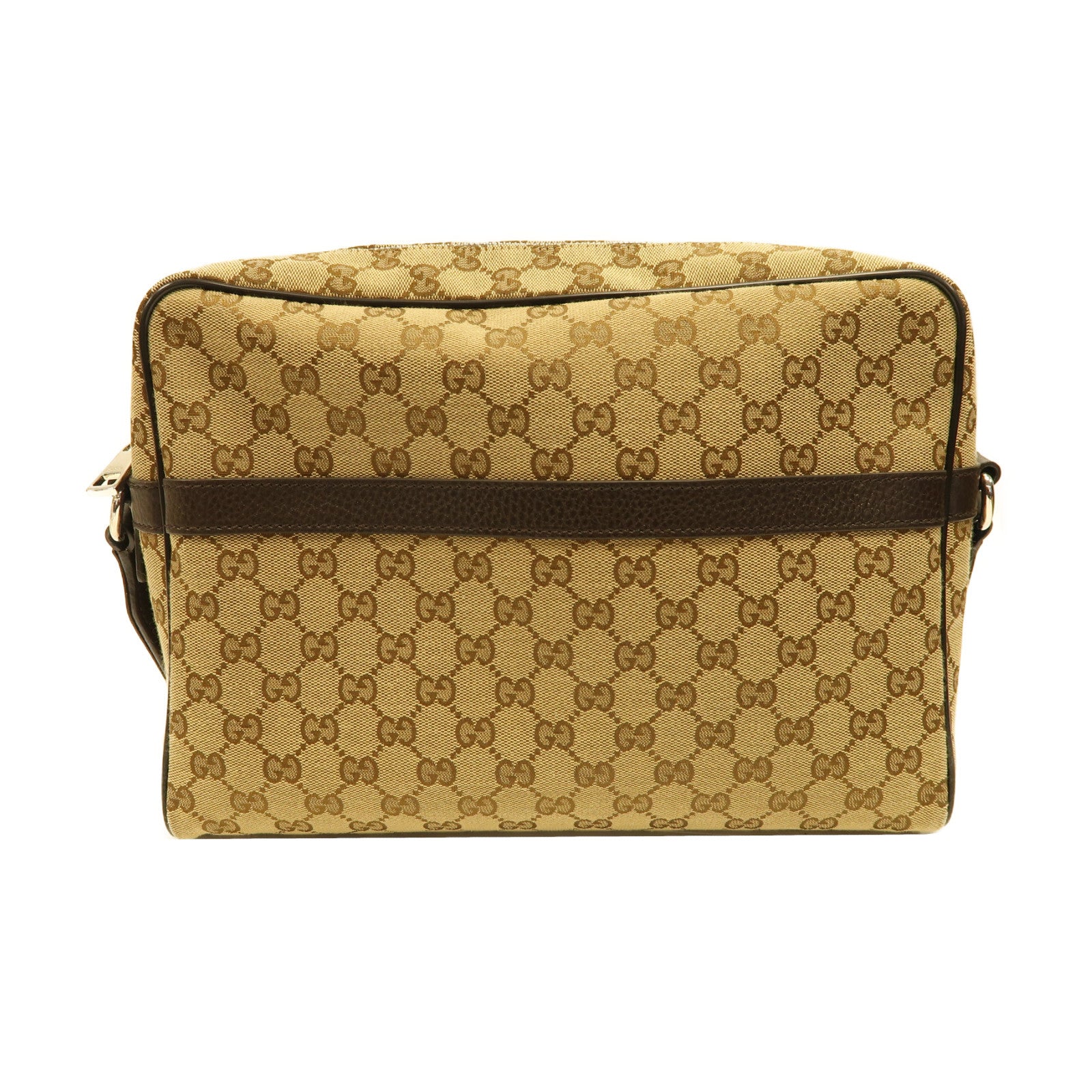 GUCCI 【激減優惠】帆布Shoulder Bag銀扣肩背袋啡色