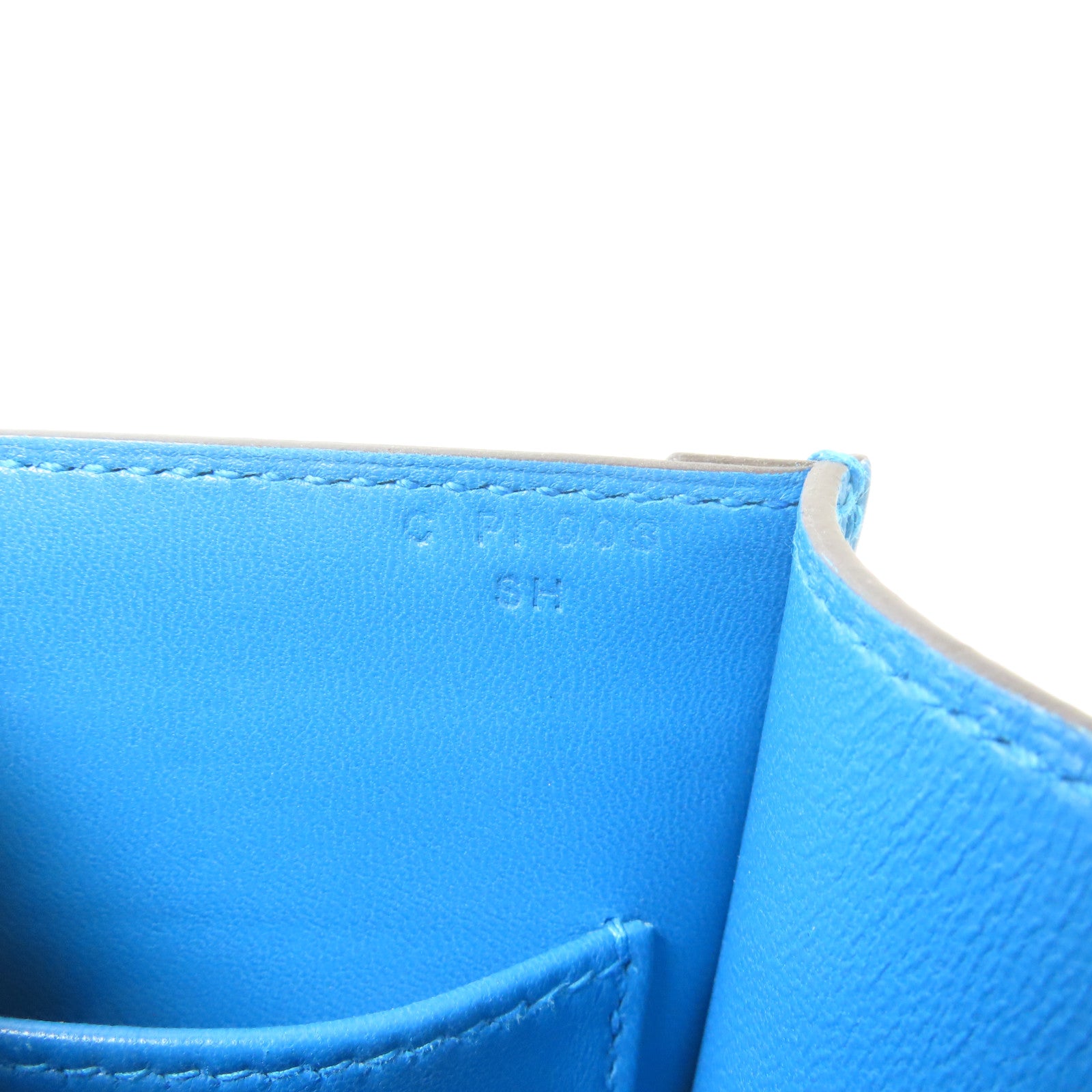 HERMES 【激減優惠】Epsom皮革Verrou 21銀扣肩背袋Blue Zanzibar/藍色