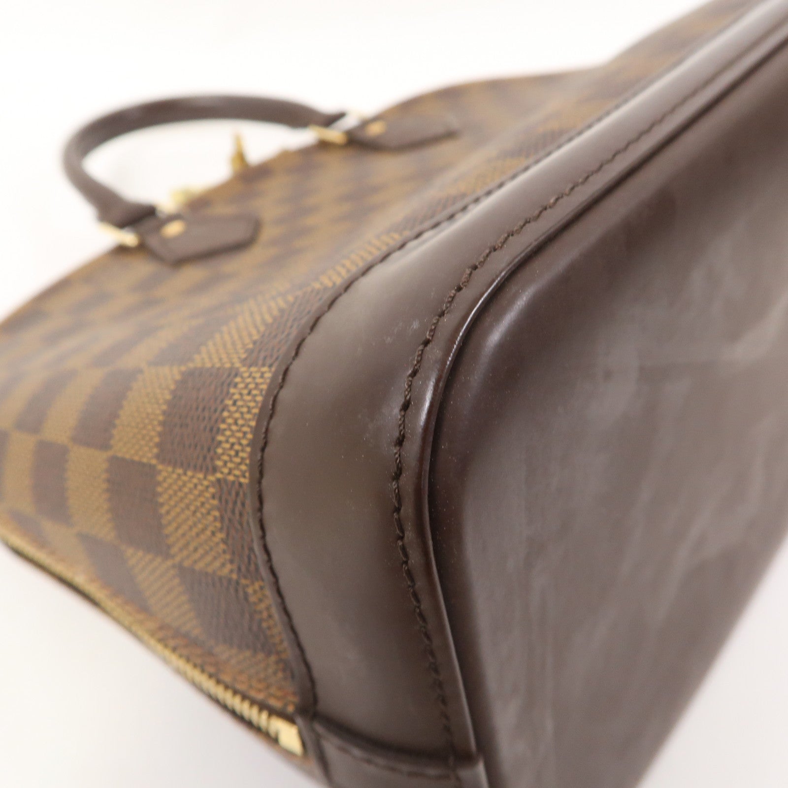 LOUIS VUITTON Damier Ebene Alma金扣手挽袋啡色