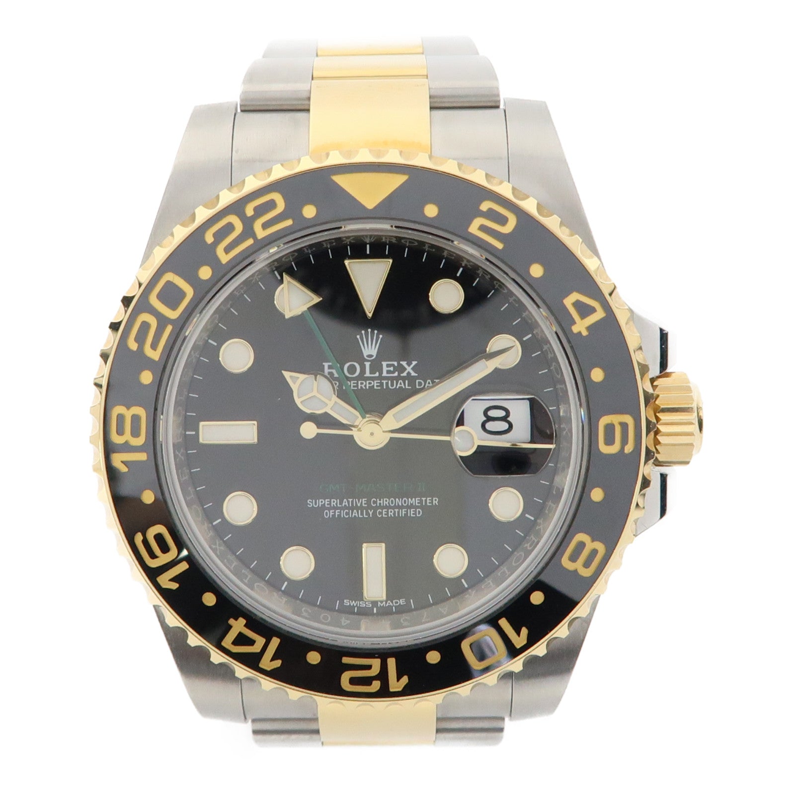 ROLEX 18K黃金/不鏽鋼GMT MasterⅡ手錶自動機芯黑色
