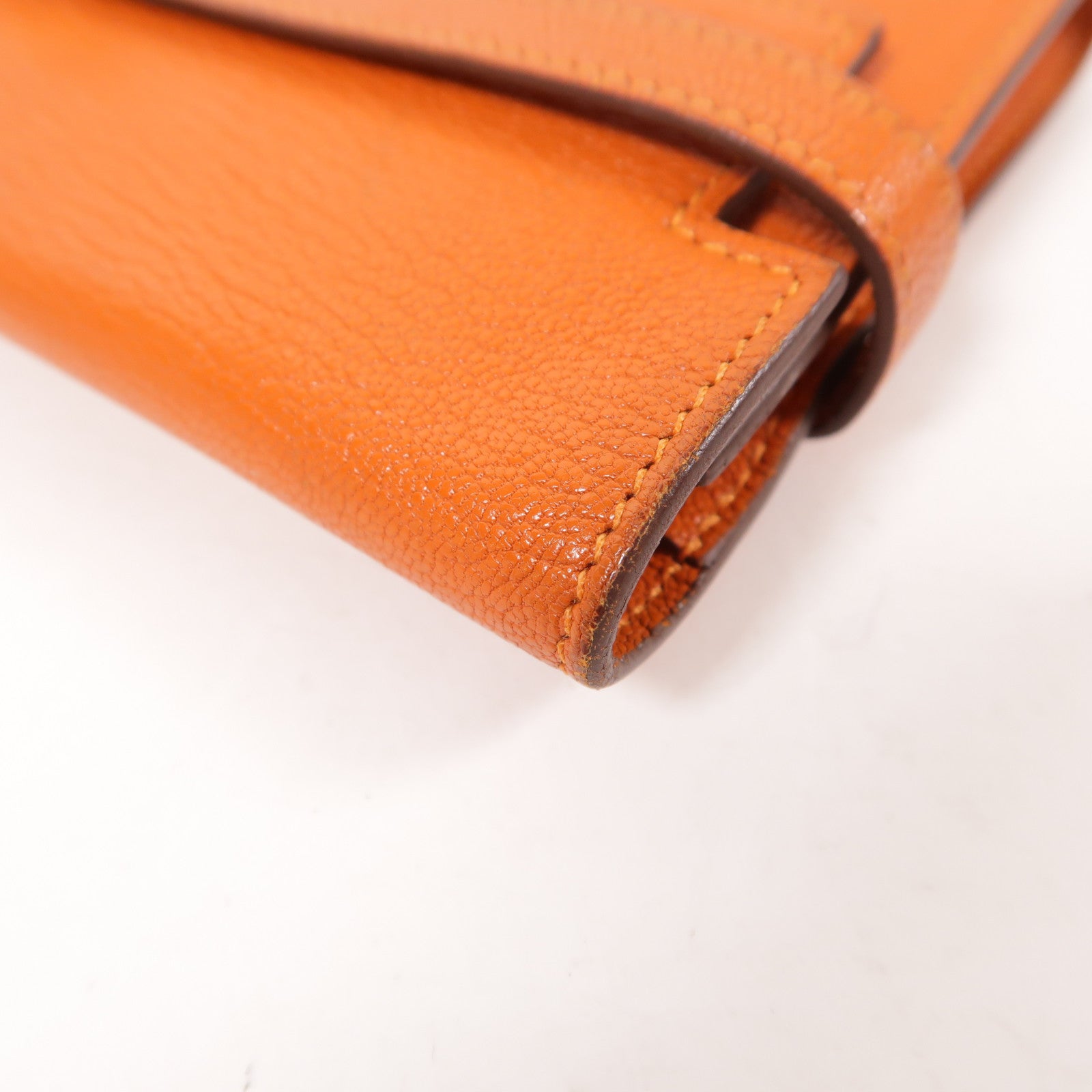 HERMES 【激減優惠】Chevre皮革Kelly Wallet金扣長錢包