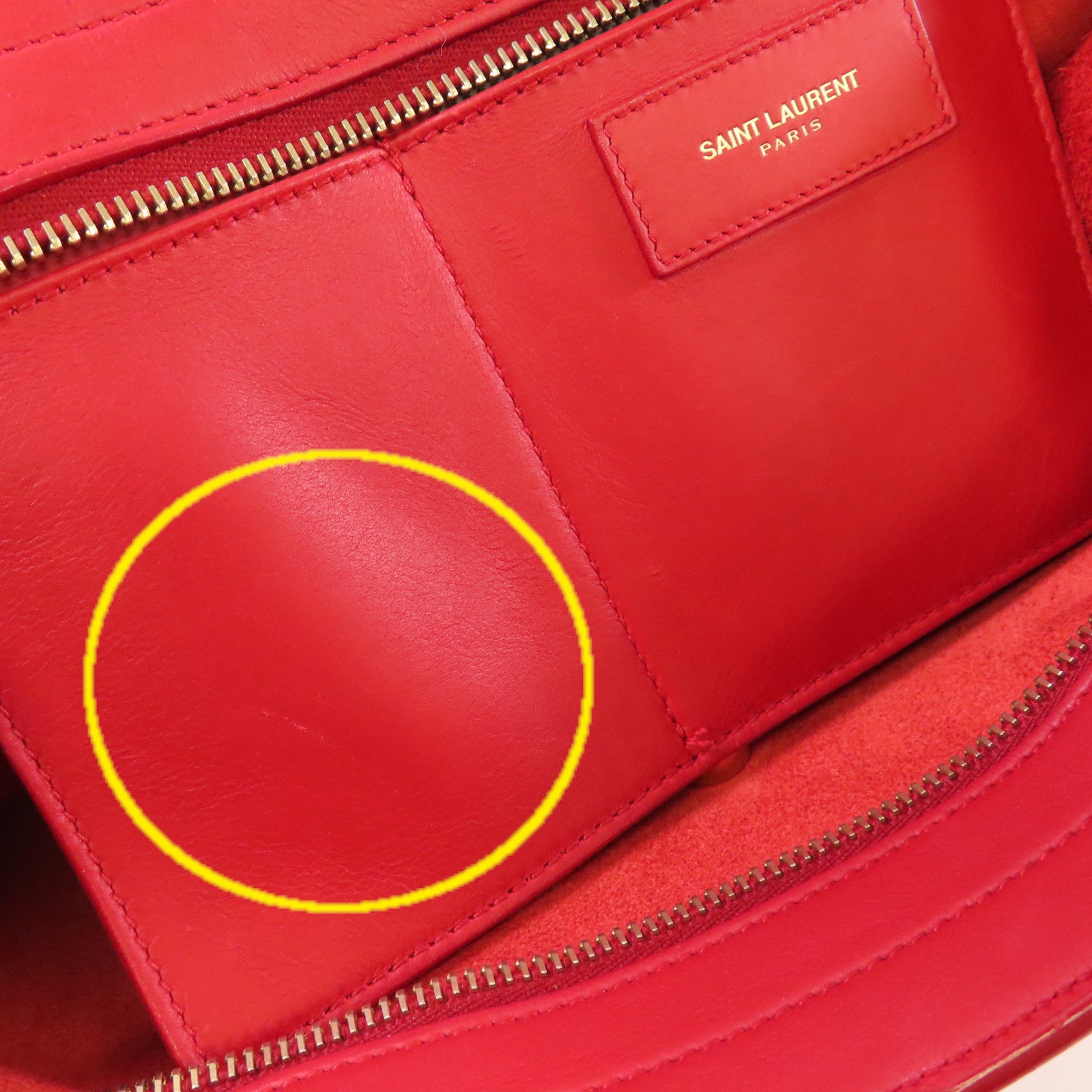 YVES SAINT LAURENT 【激減優惠】牛皮皮革2Way Shoulder Bag金扣手挽肩背兩用袋紅色
