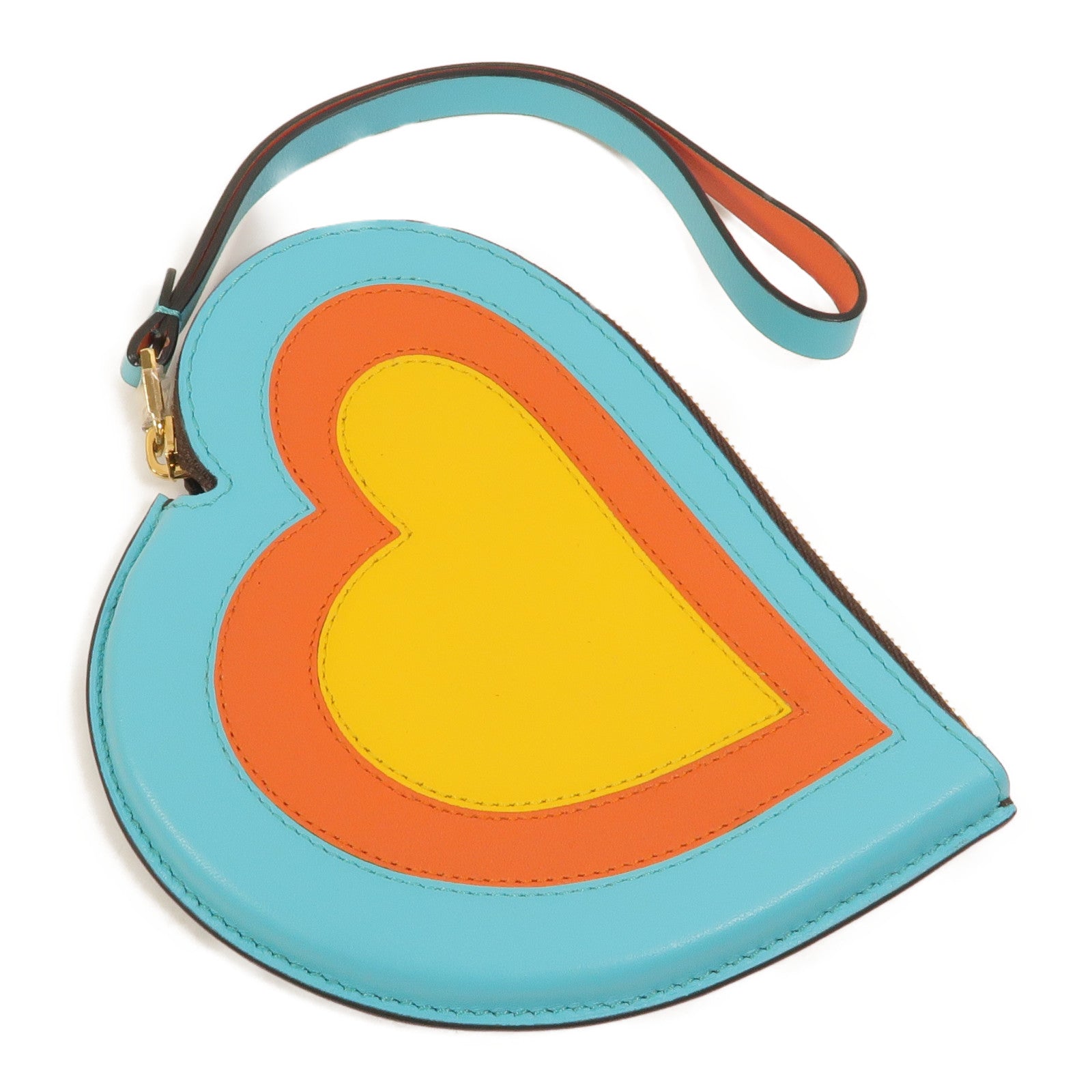 Delvaux 牛皮皮革Heart Charm Pouch零錢包
