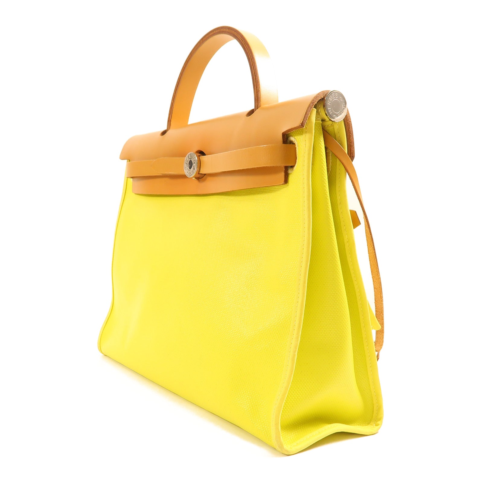 HERMES Toile Criss/Vash Hunter Herbag Zip銀扣手挽肩背兩用袋