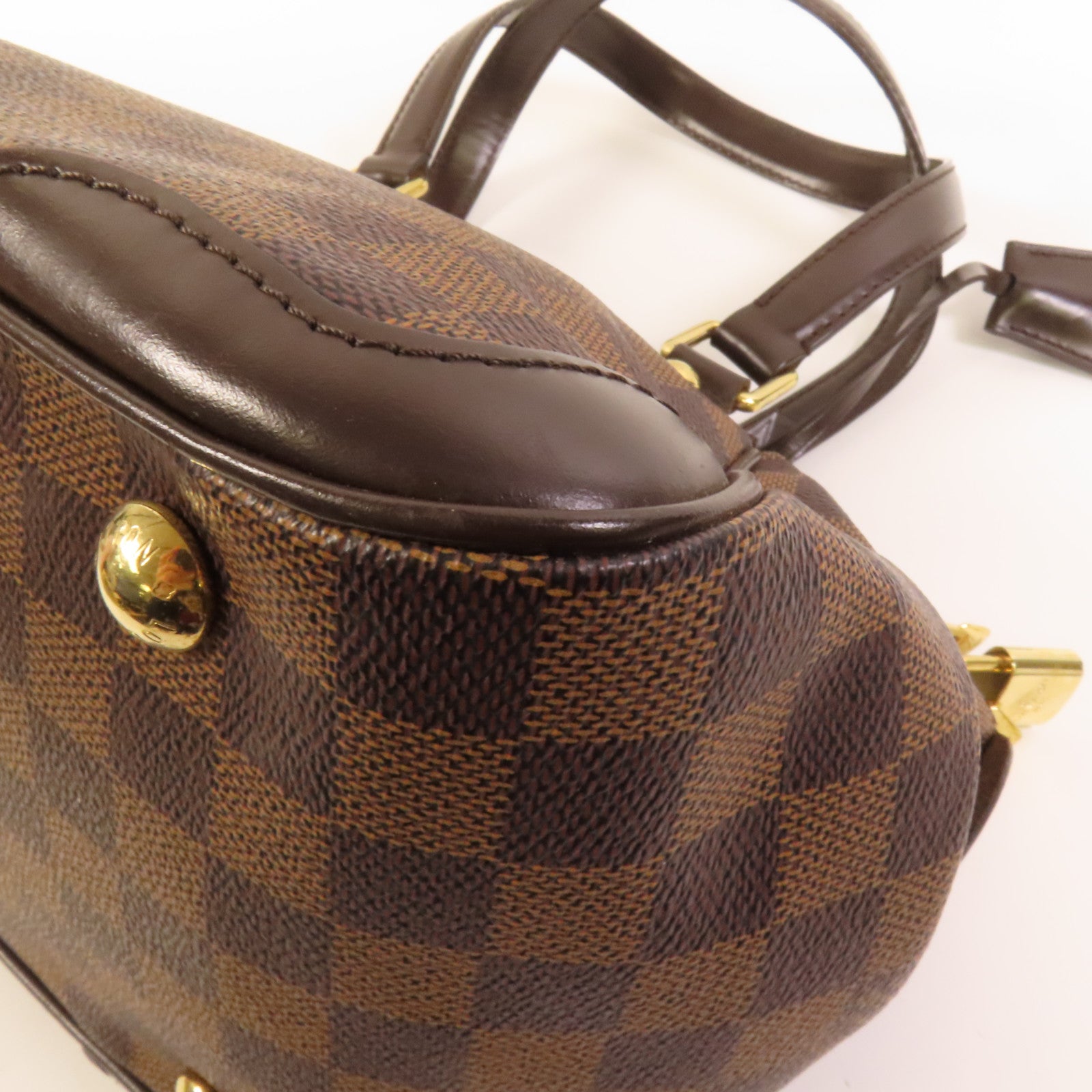LOUIS VUITTON Damier Verona PM金扣手挽袋