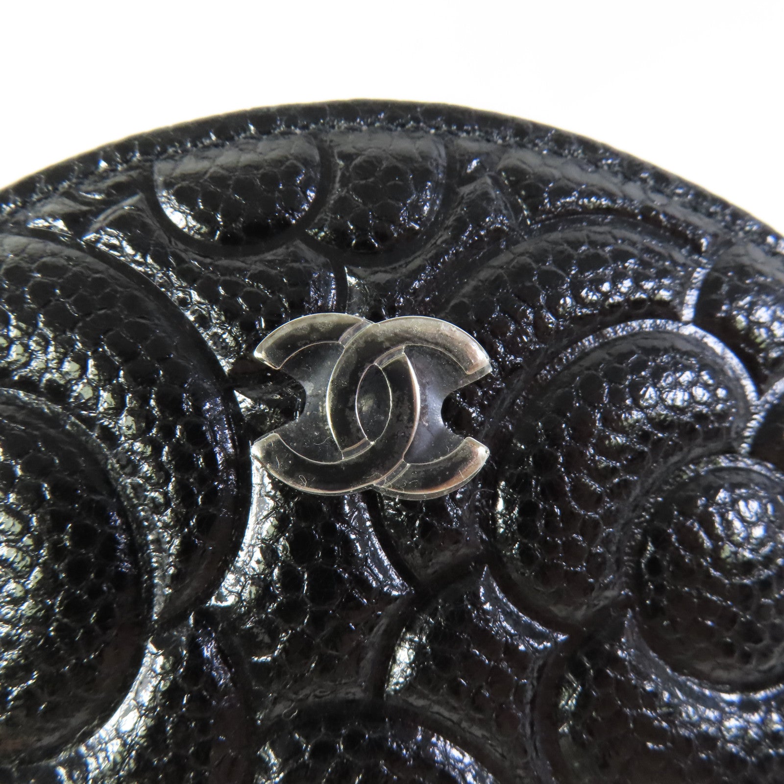 CHANEL 牛皮皮革Chain Shoulder銀扣肩背袋