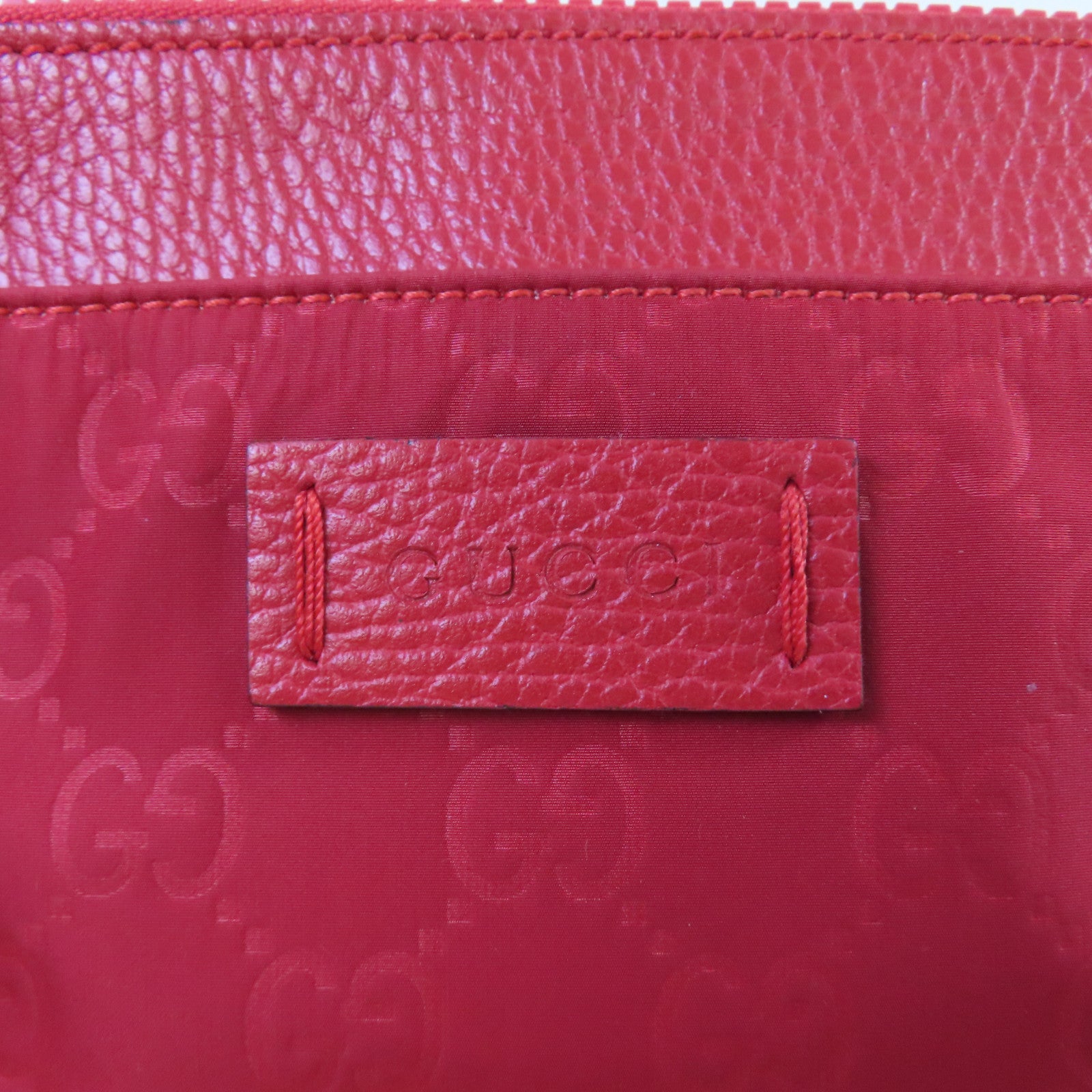 GUCCI 尼龍Shoulder Bag銀扣肩背袋紅色