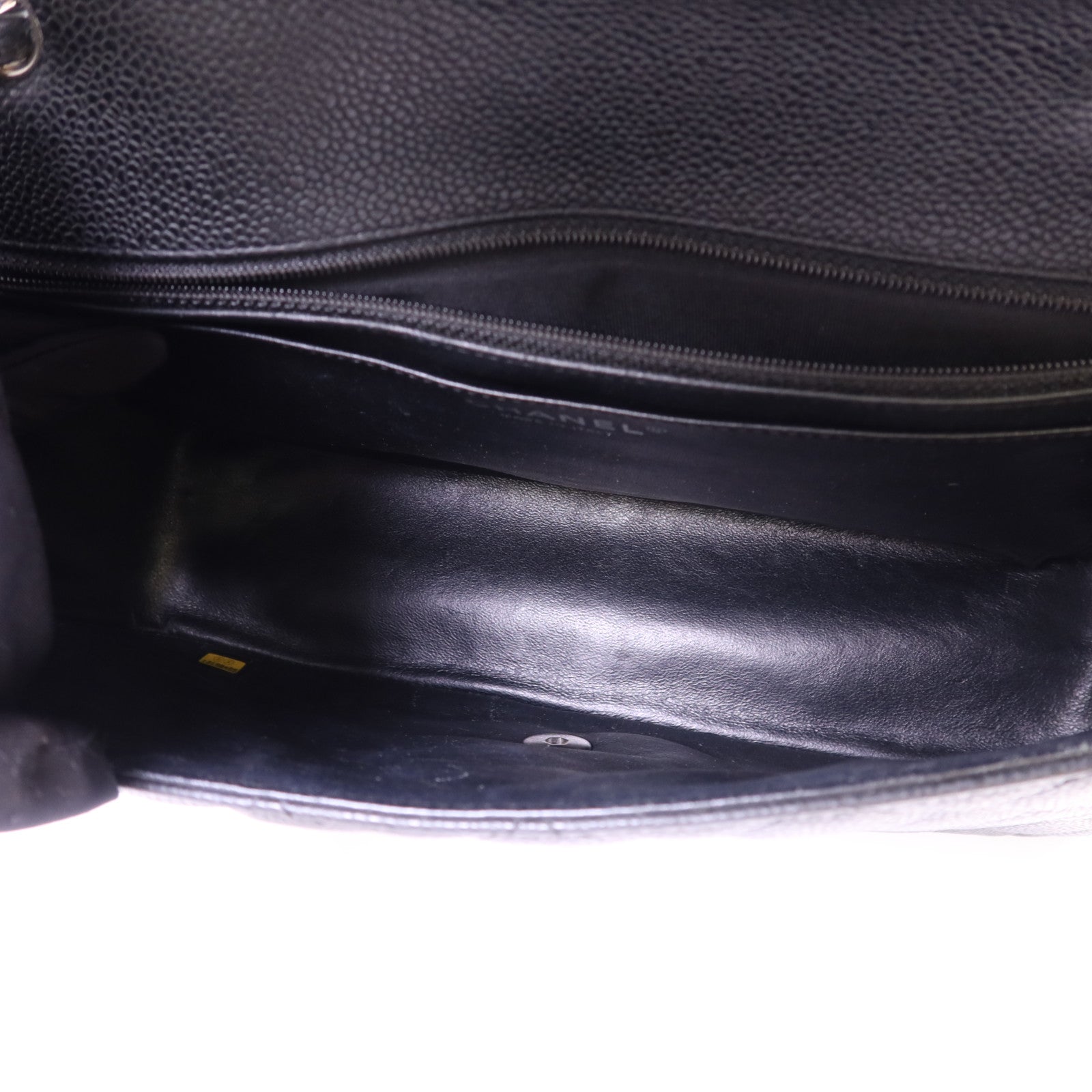 CHANEL 牛皮皮革Large Classic銀扣鏈帶肩背袋