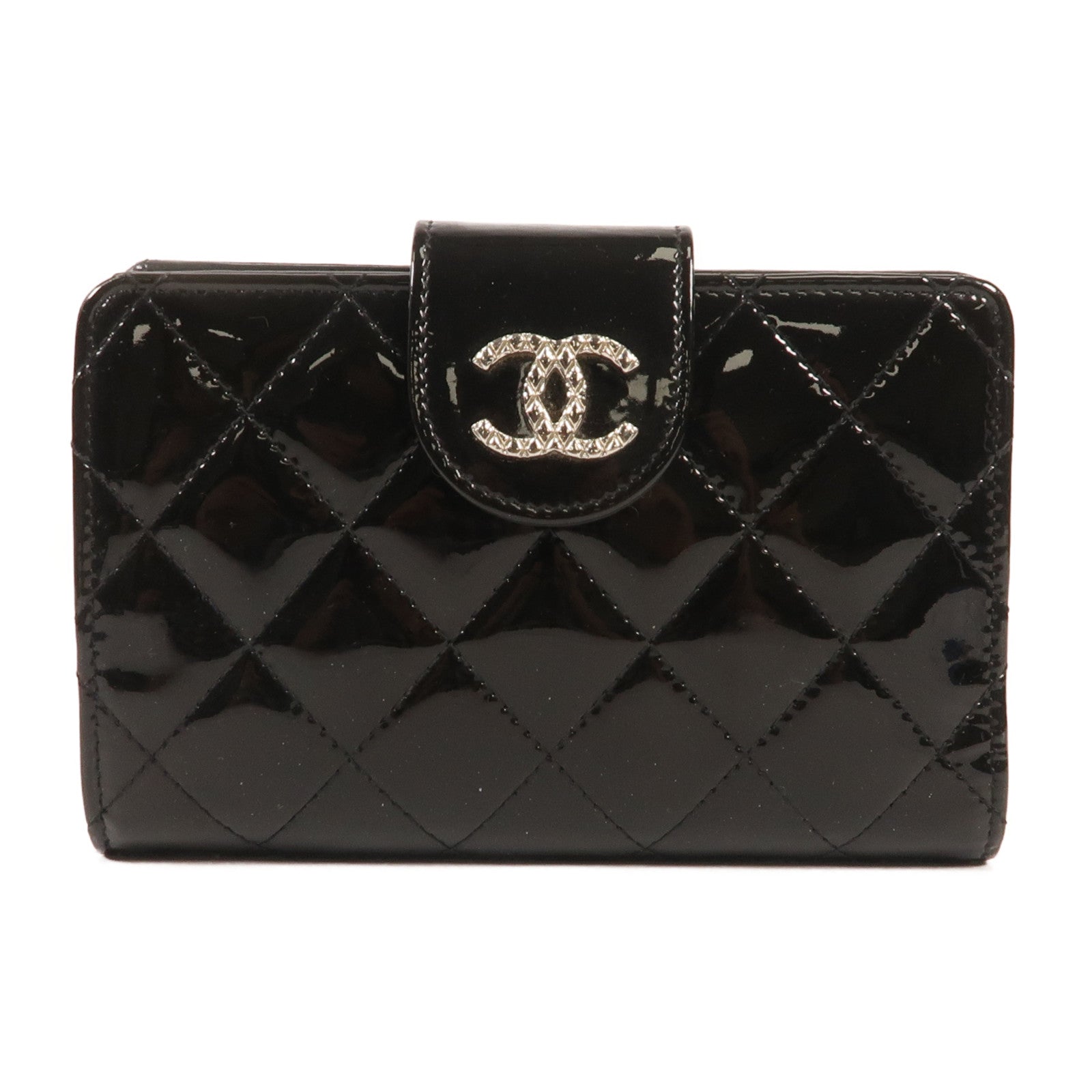 CHANEL 【激減優惠】漆皮皮革Wallet銀扣錢包