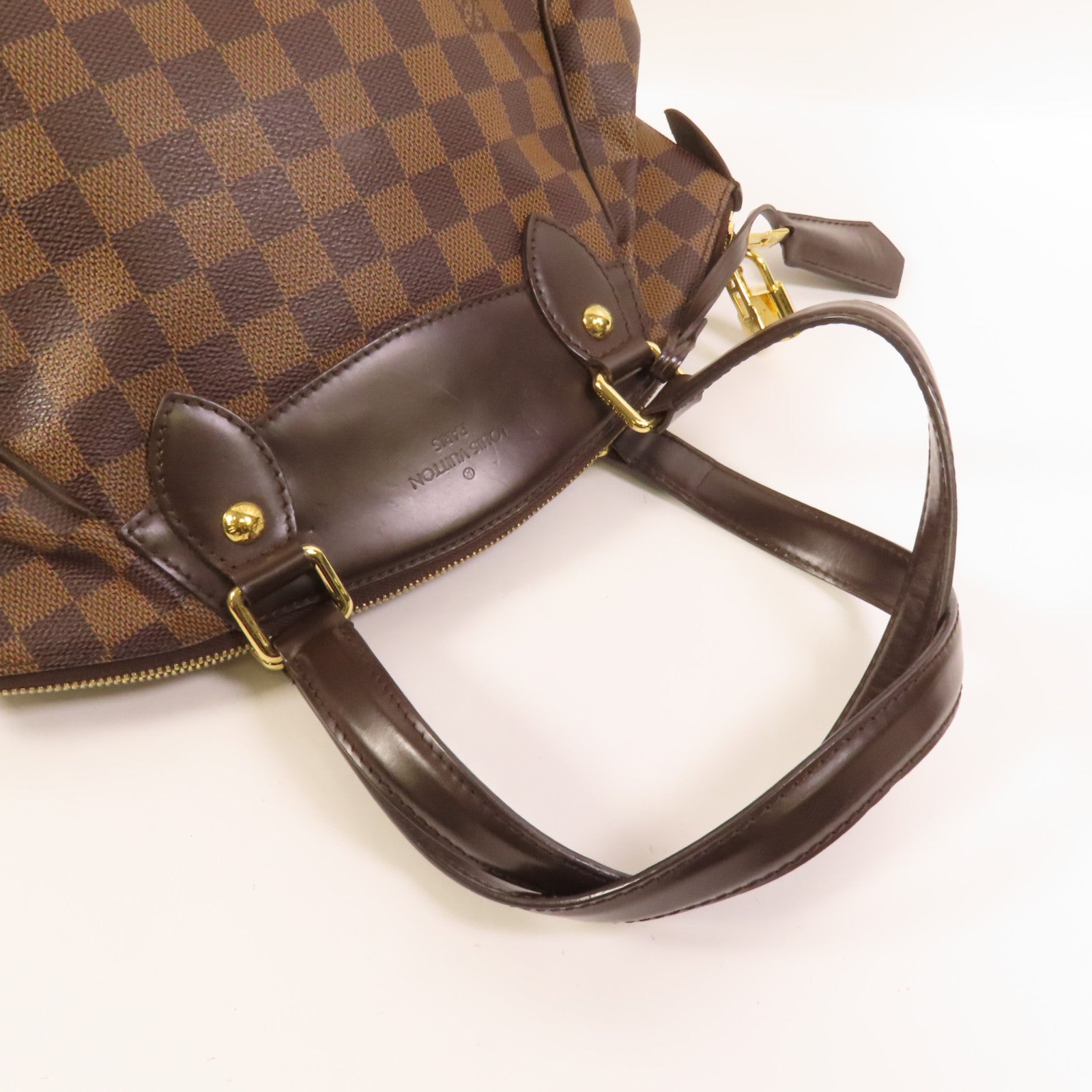 LOUIS VUITTON Damier Verona PM金扣手挽袋