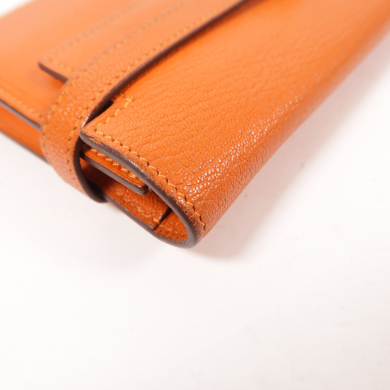 HERMES 【激減優惠】Chevre皮革Kelly Wallet金扣長錢包