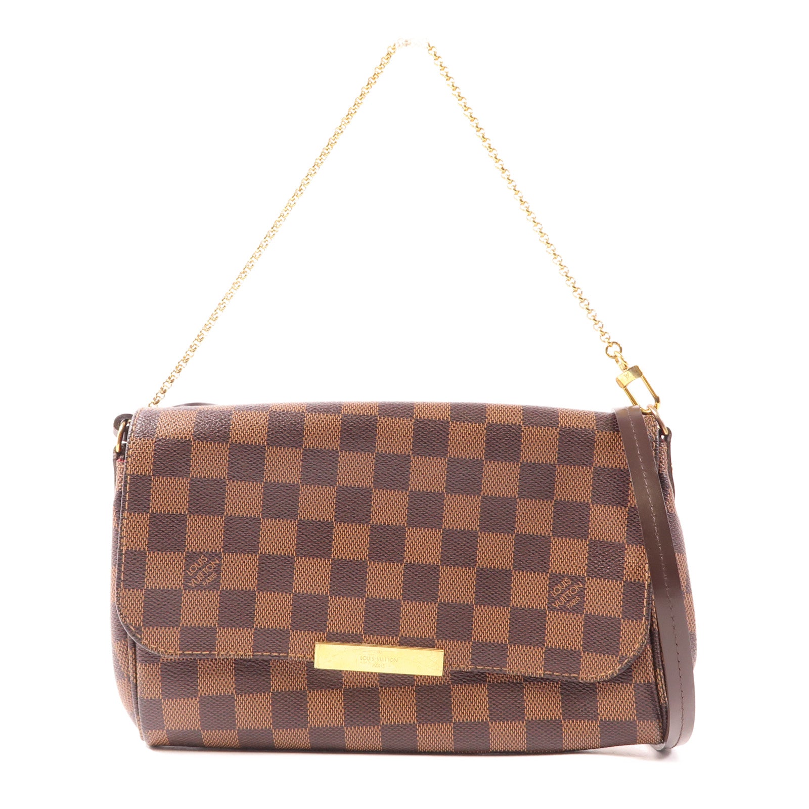 LOUIS VUITTON Damier Favorite MM金扣手挽肩背兩用袋