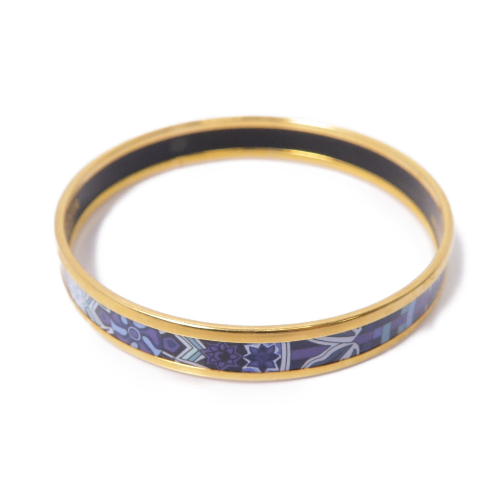 HERMES 【激減優惠】琺瑯/金屬Bangle手鐲藍色/金色