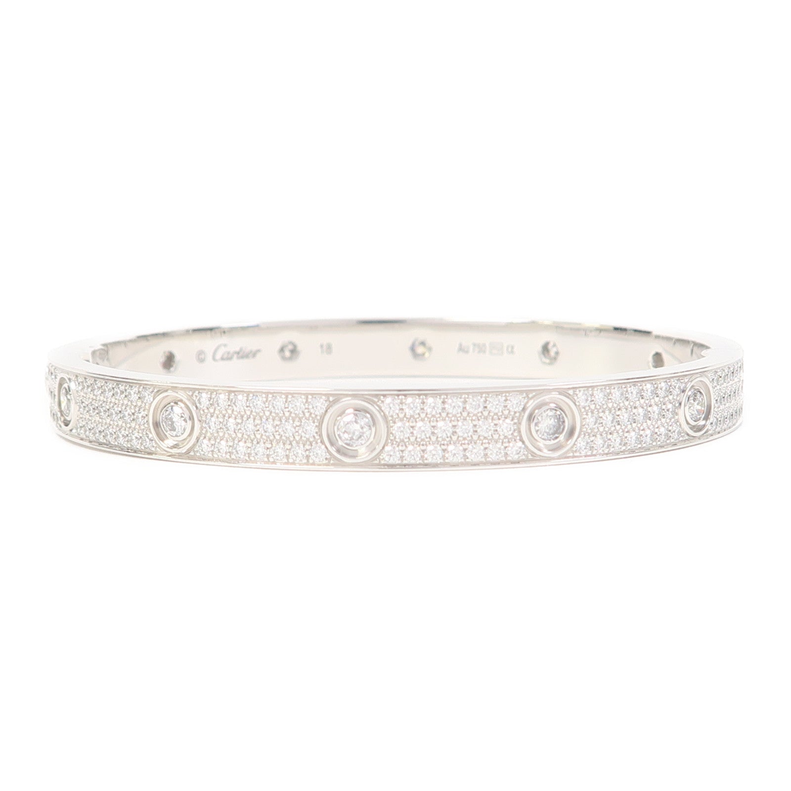 CARTIER 18K白金Love Bracelet Diamond鑽石手鐲