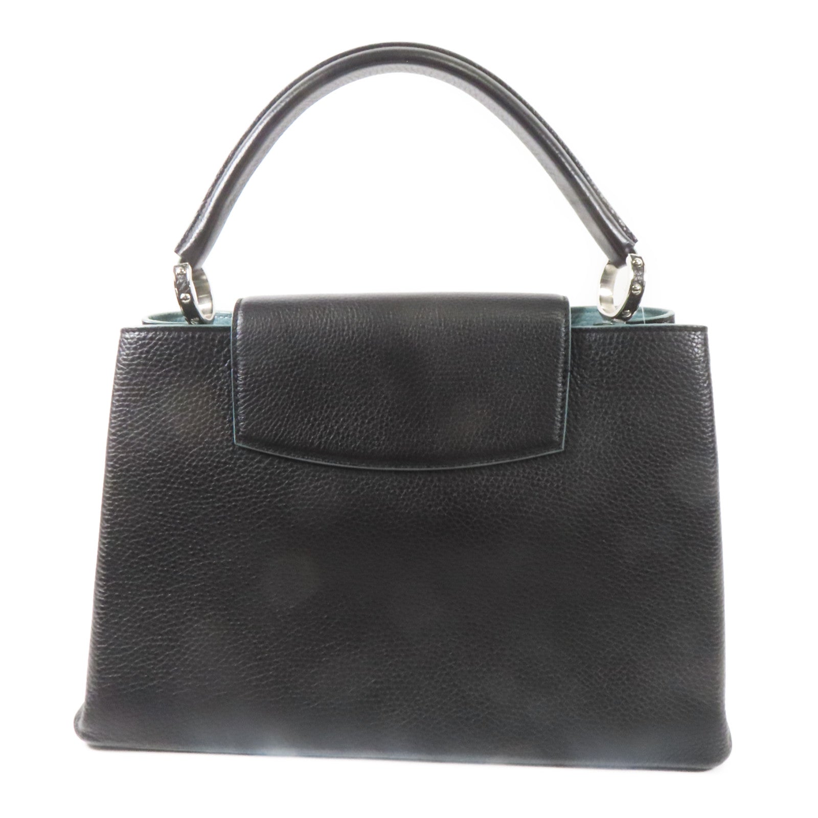 LOUIS VUITTON LV SHW Capuciness MM Handbag M48864 Calfskin Leather Black/Green