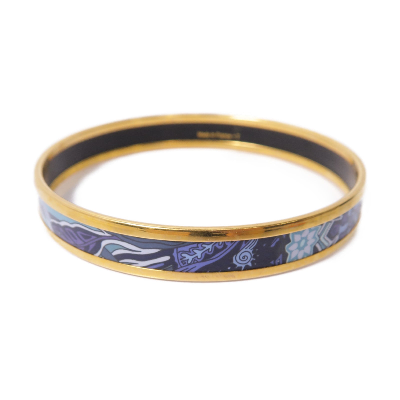 HERMES 【激減優惠】琺瑯/金屬Bangle手鐲藍色/金色