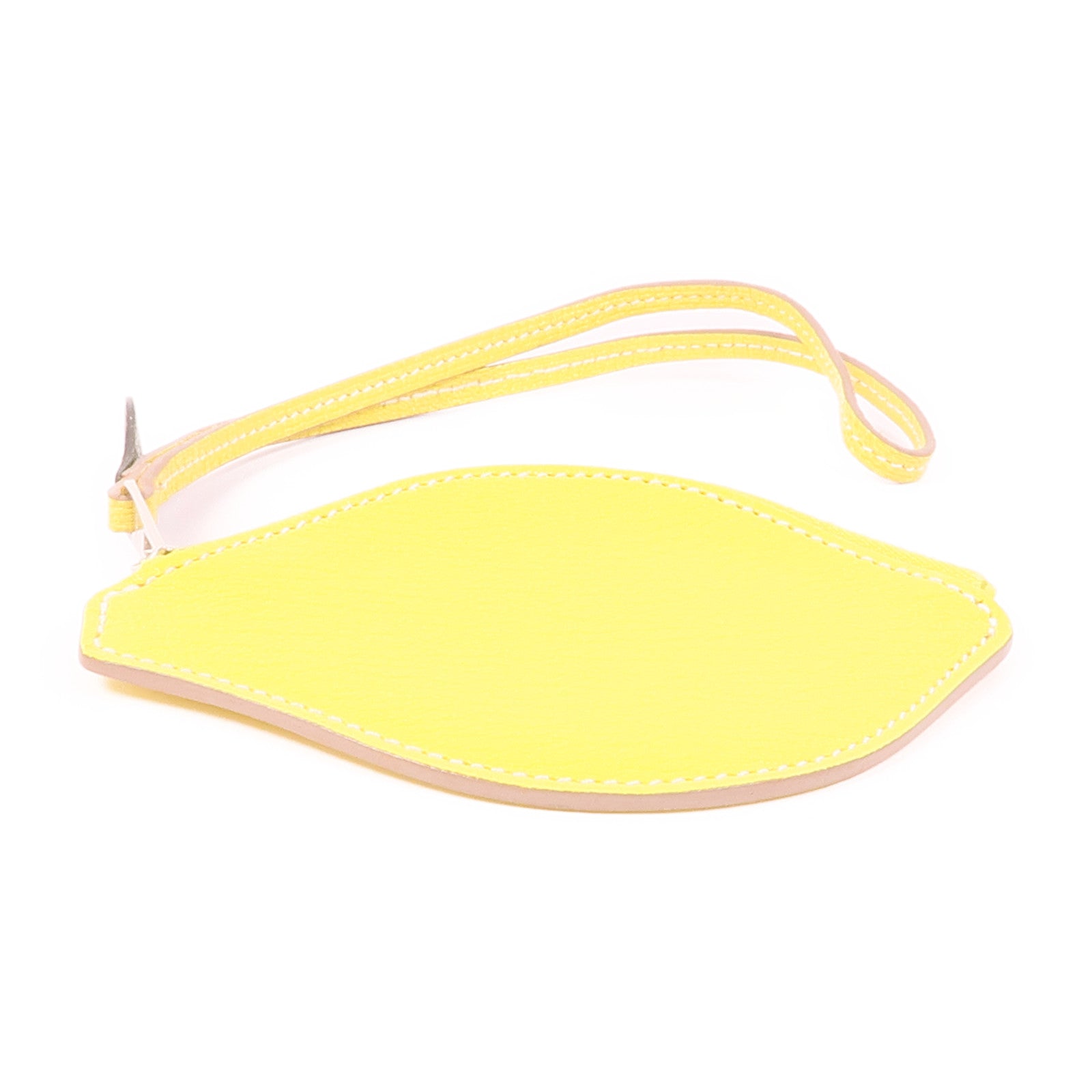 HERMES Chevre皮革Tutti Frutti Coin Case銀扣零錢包Lime/Canopee