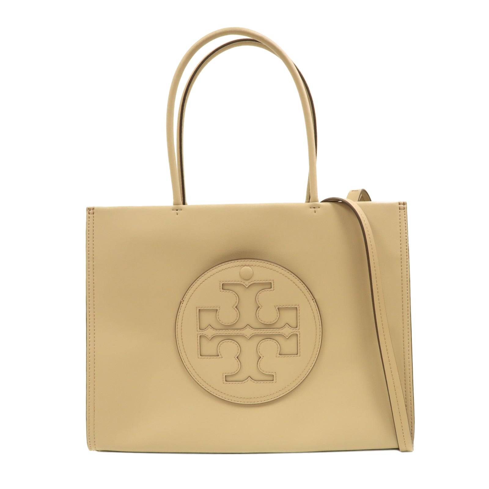 Tory Burch 牛皮皮革Shoulder Bag金扣手挽肩背兩用袋奶茶色