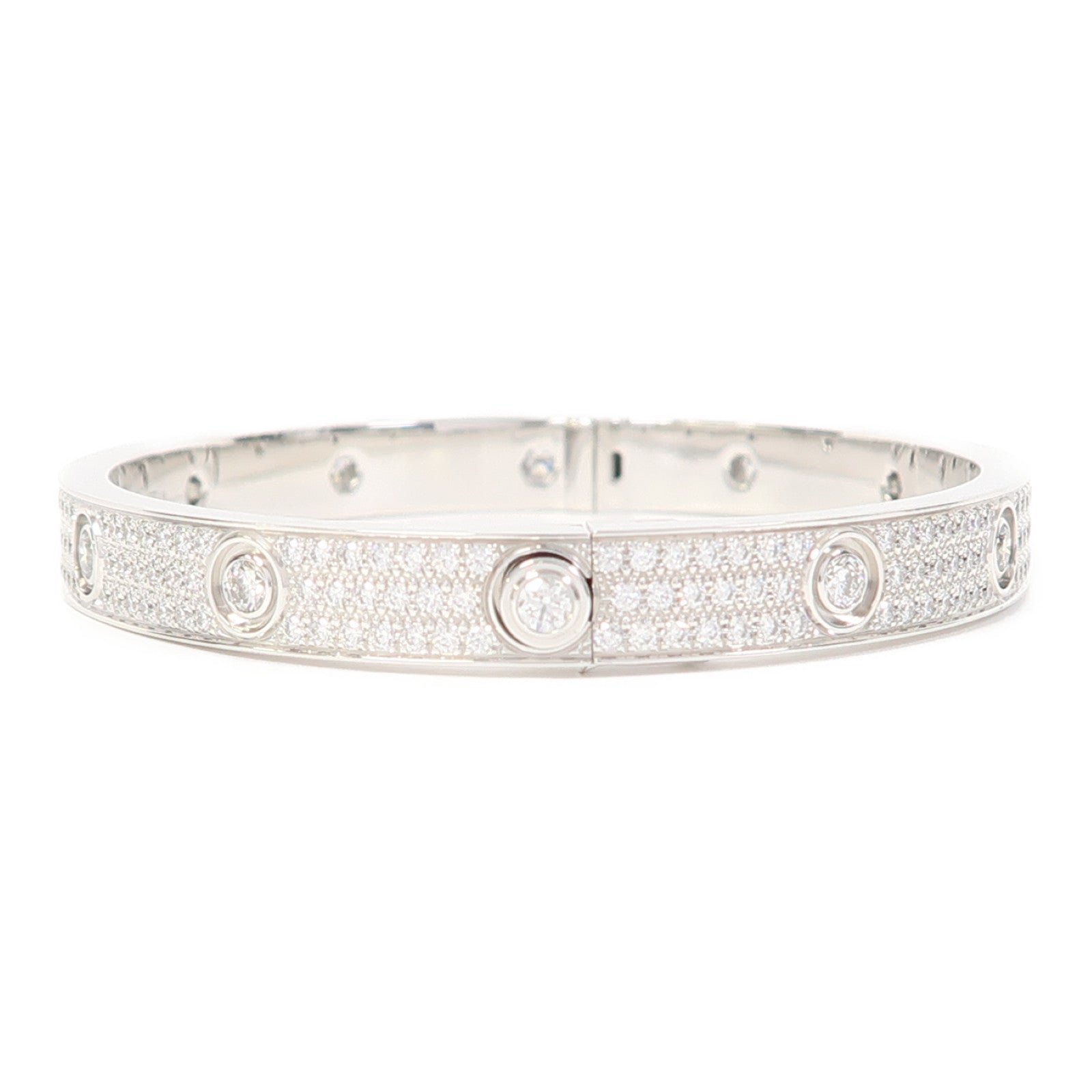 CARTIER 18K白金Love Bracelet Diamond鑽石手鐲