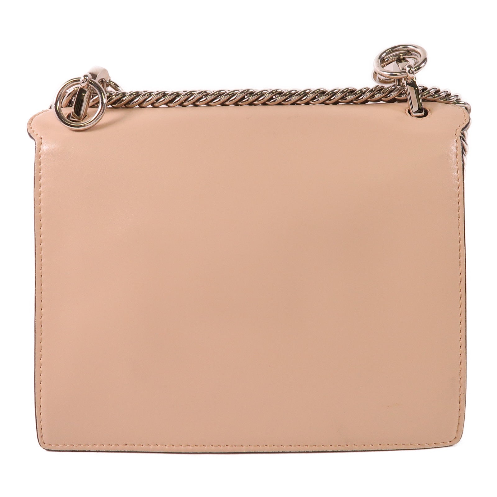FENDI 牛皮皮革Kan I銀扣鏈帶肩背袋