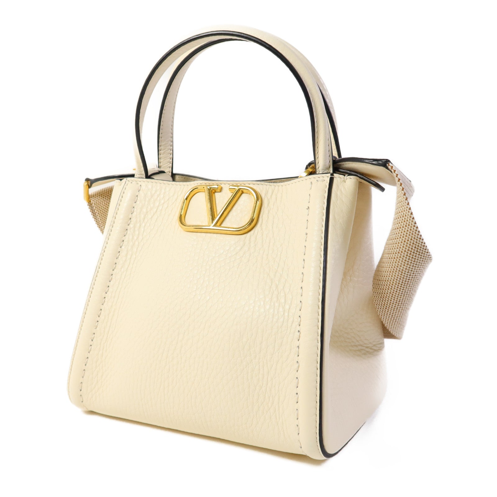 Valentino 牛皮皮革2 Way Shoulder Bag金扣手挽肩背兩用袋