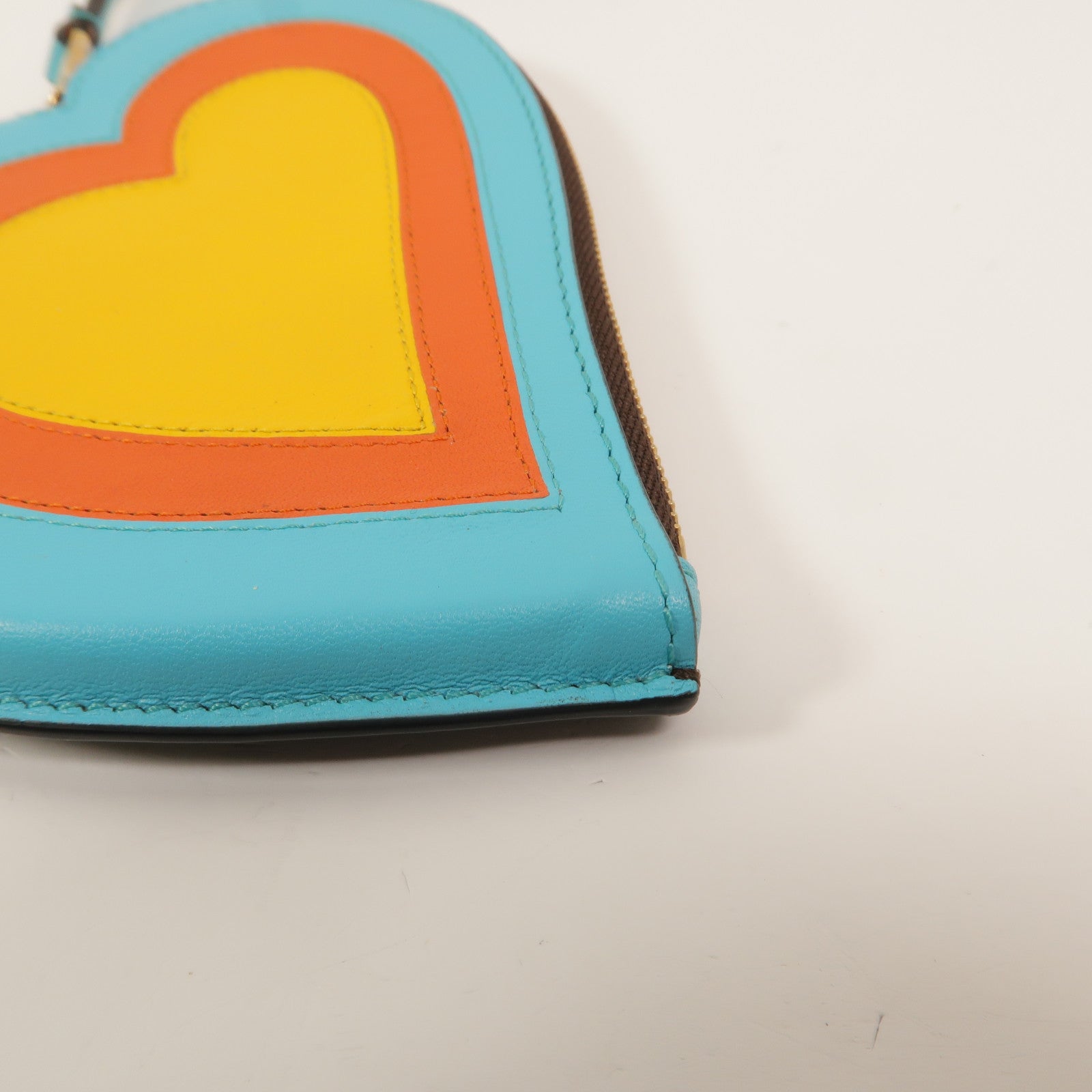 Delvaux 牛皮皮革Heart Charm Pouch零錢包