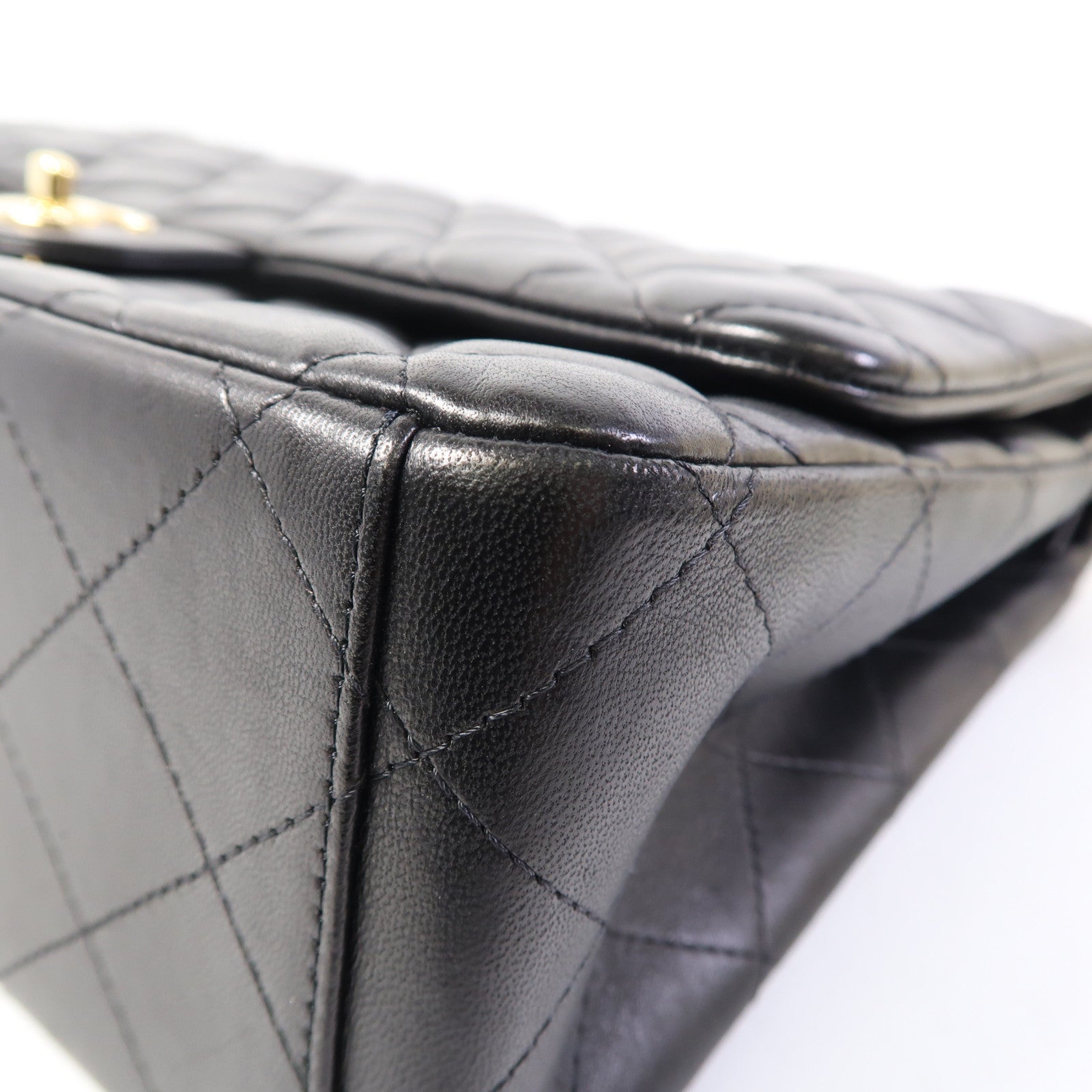 CHANEL 牛皮皮革Large Classic金扣鏈帶肩背袋