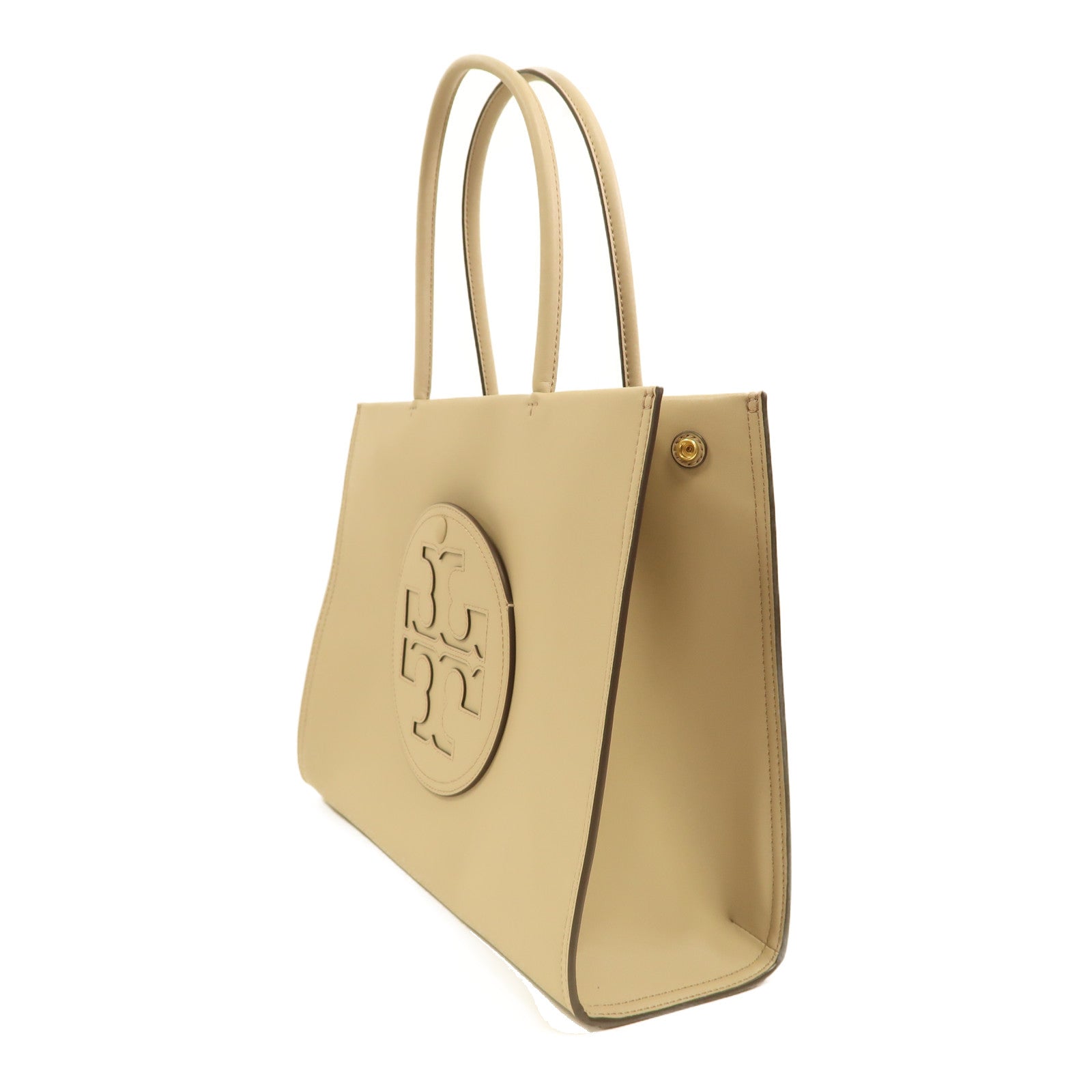Tory Burch 牛皮皮革Shoulder Bag金扣手挽肩背兩用袋奶茶色