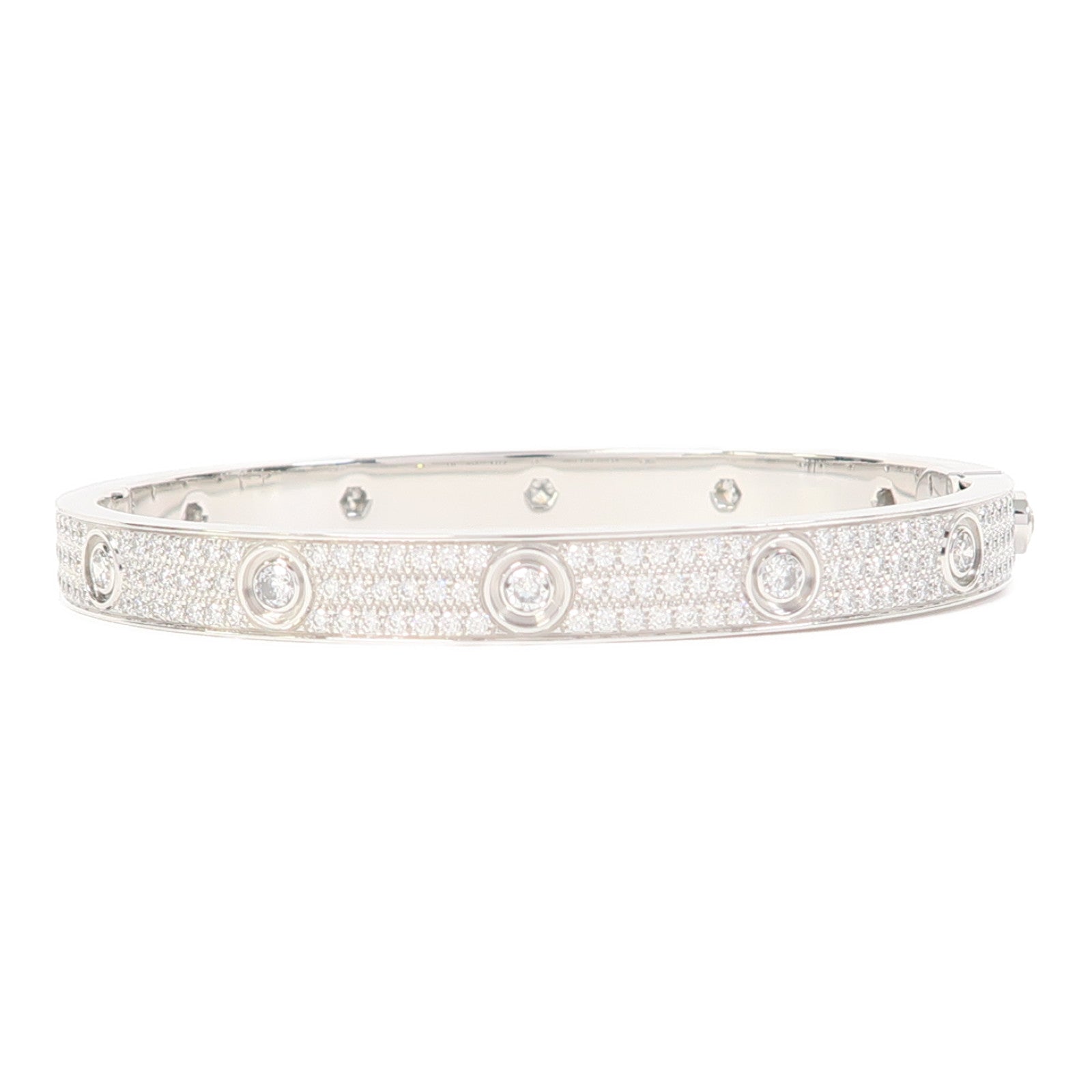 CARTIER 18K白金Love Bracelet Diamond鑽石手鐲