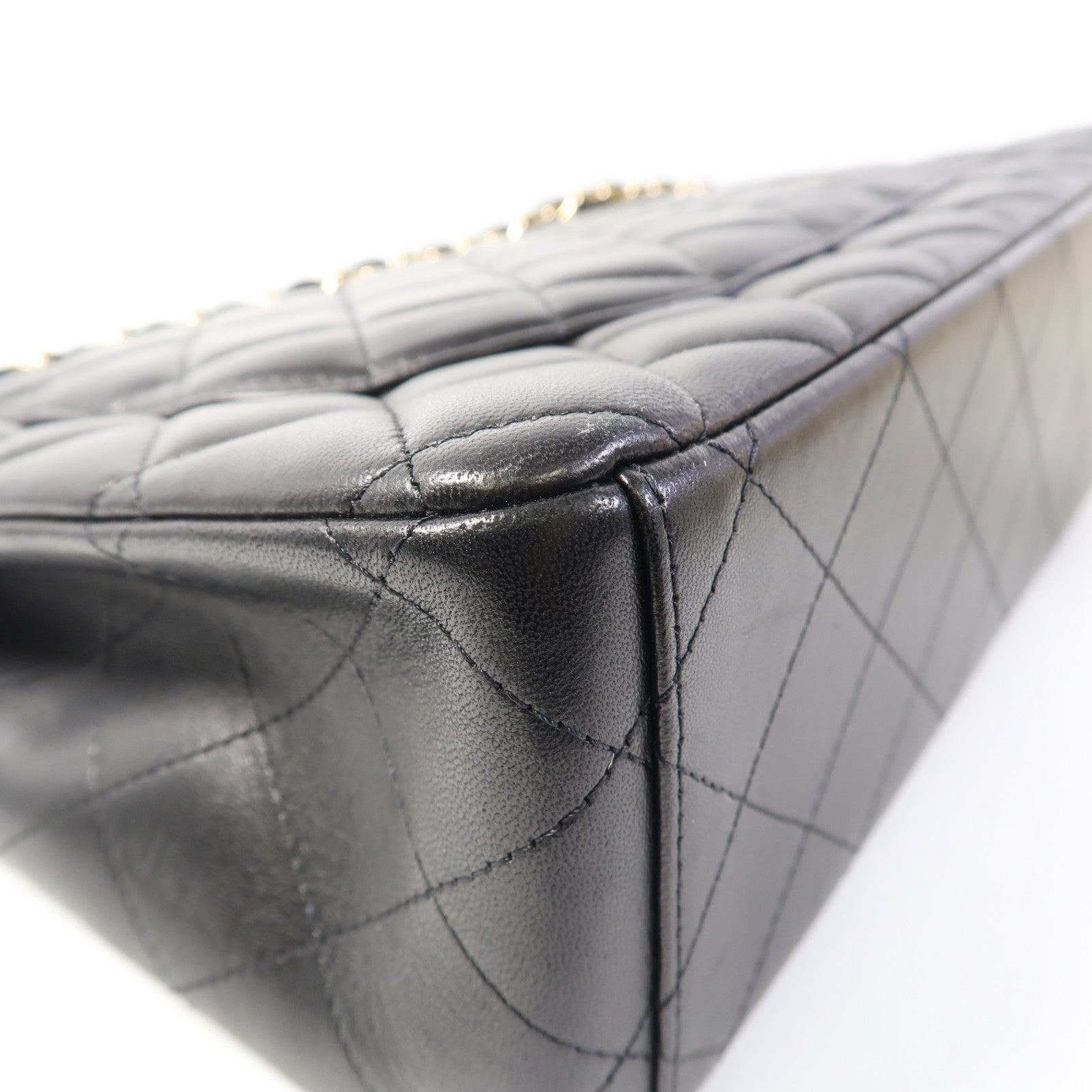 CHANEL 牛皮皮革Large Classic金扣鏈帶肩背袋