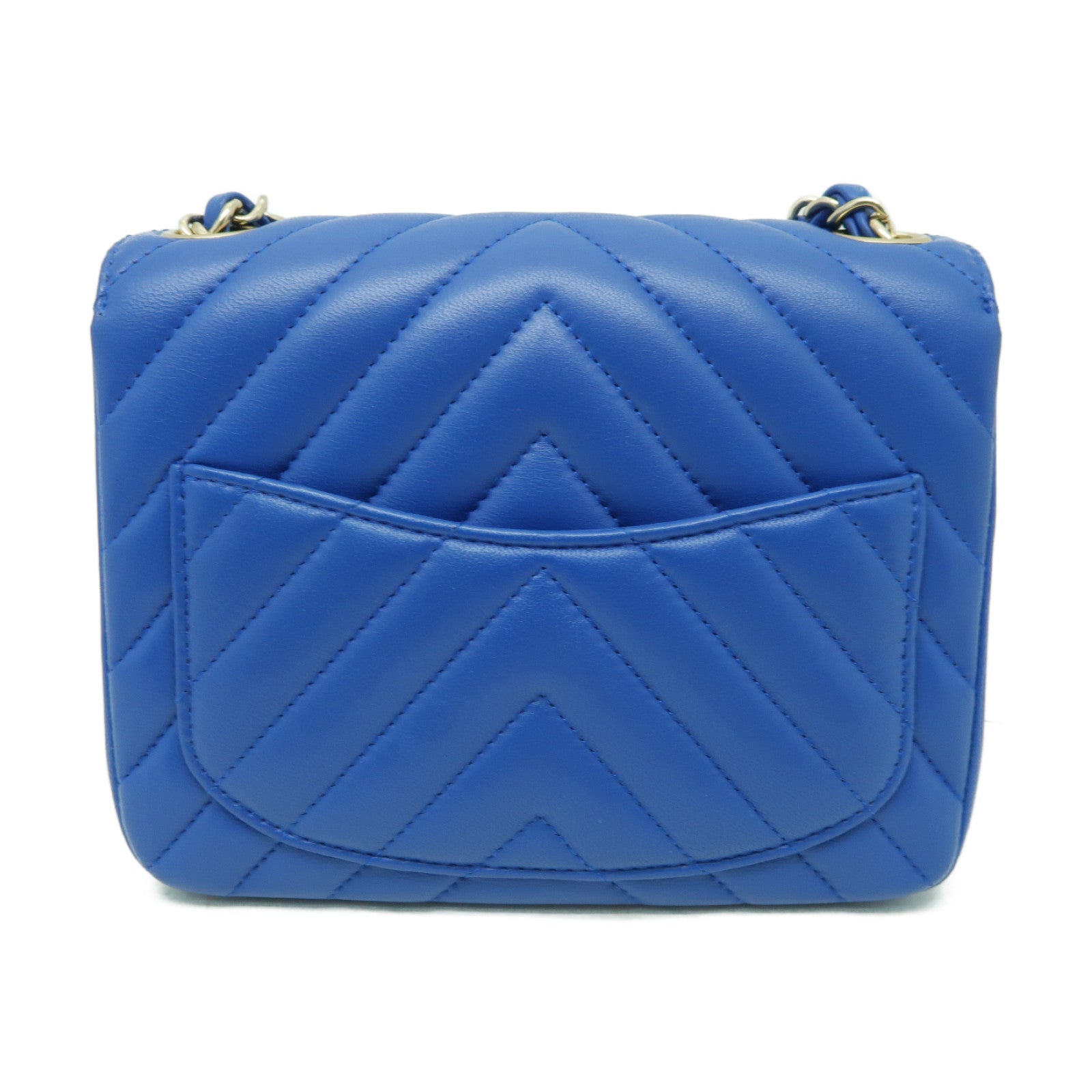 CHANEL 【激減優惠】羊皮皮革Classic Flap Mini 17金扣鏈帶肩背袋藍色