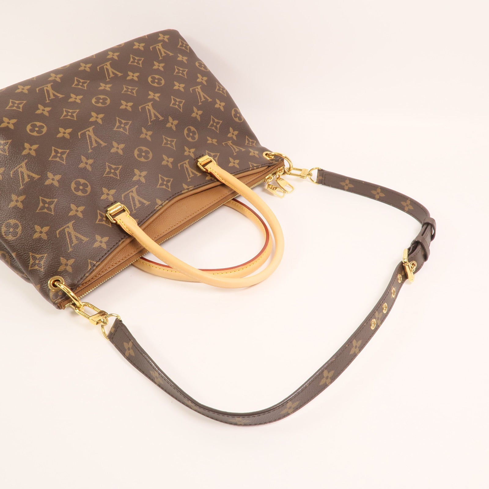 LOUIS VUITTON Monogram Pallas MM金扣手挽肩背兩用袋